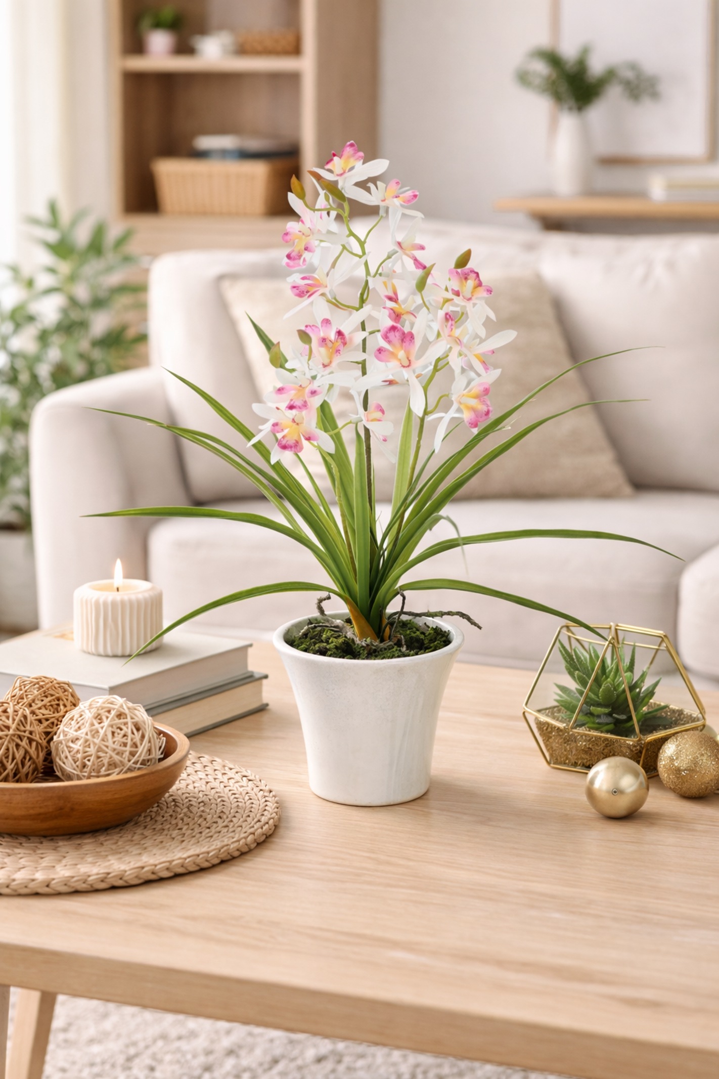 I.GE.A. Kunstorchidee "Künstliche Orchidee mit Topf" Dekoblume Kunstblume 4 günstig online kaufen