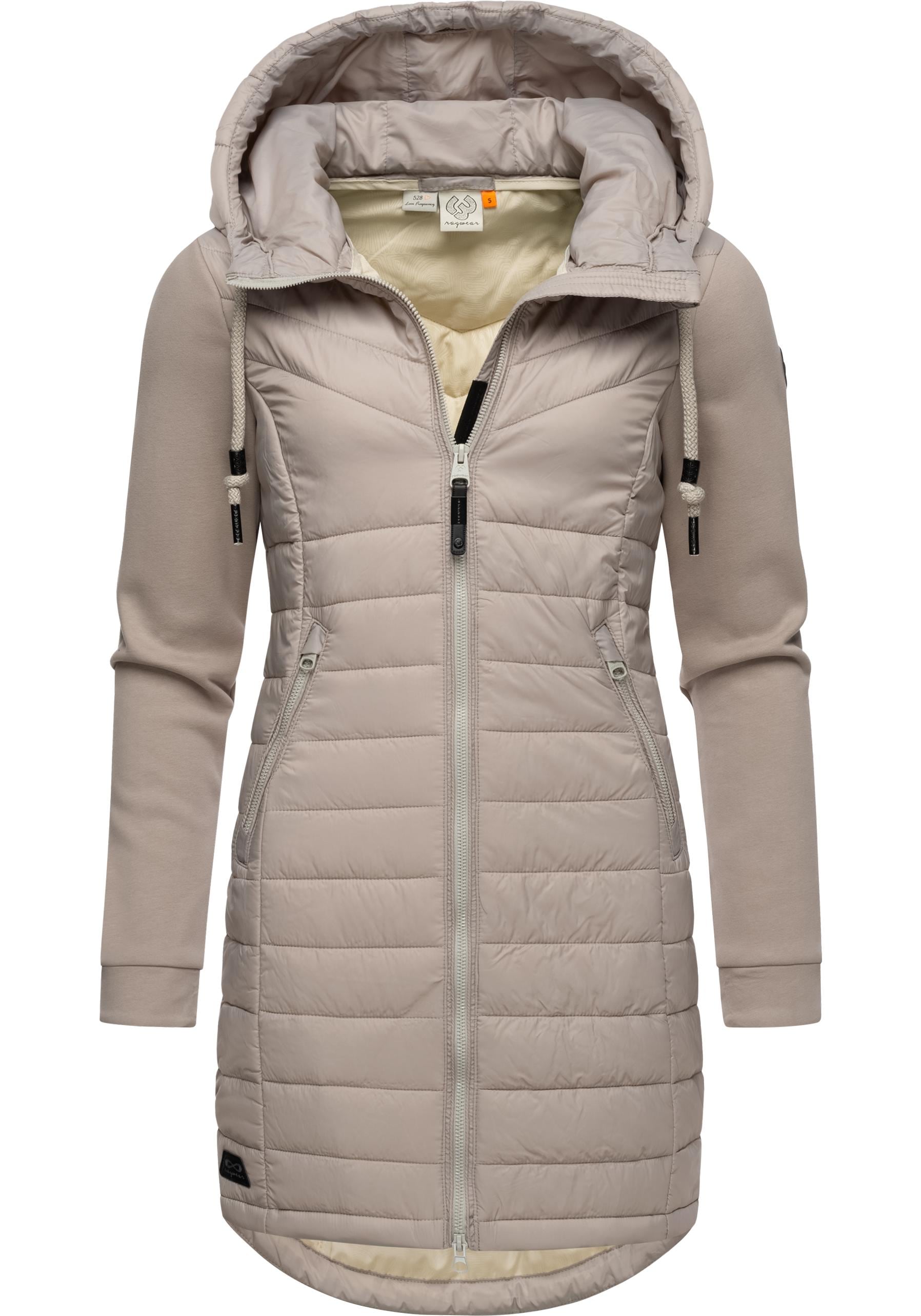 Ragwear Steppmantel »Lucinda Long«, Mantel aus modernem Materialmix mit Kapuze