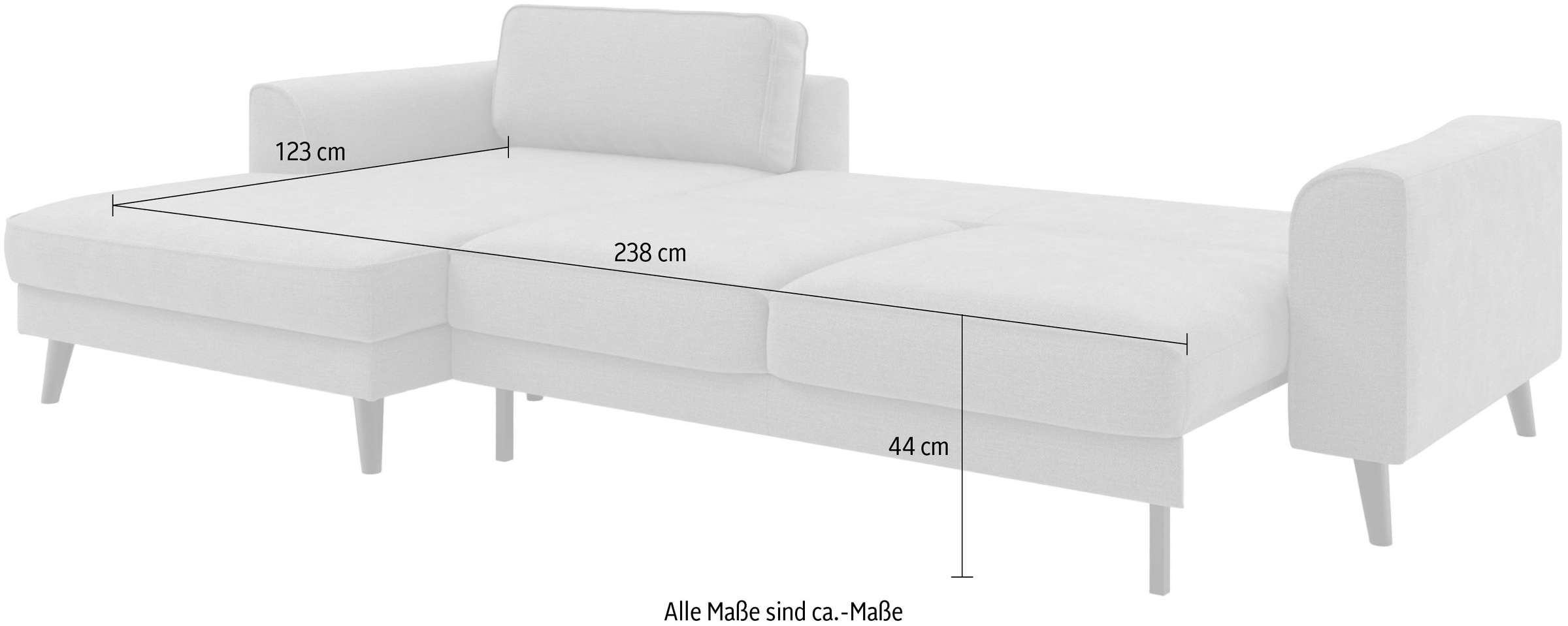 TRENDMANUFAKTUR Ecksofa »Lumber Jack, elegantes Designsofa, zeitlos modern, hoher Sitzkomfort«, wahlweise mit Bettfunktion u. Bettkasten, L-Form