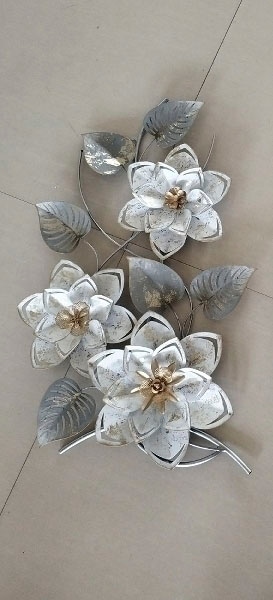 Myflair Möbel & Accessoires Wandbild »Wandbild Blumen, silber/weiß«, maschinell