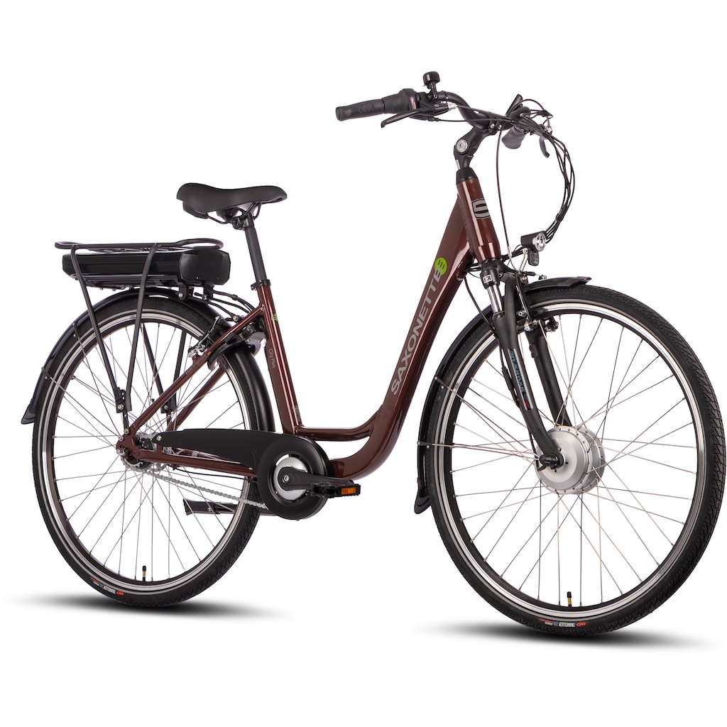 SAXONETTE E-Bike »City Plus«, 7 Gang, Frontmotor 250 W, (mit Akku-Ladegerät), E-Bike Citybike mit Rücktrittbremse