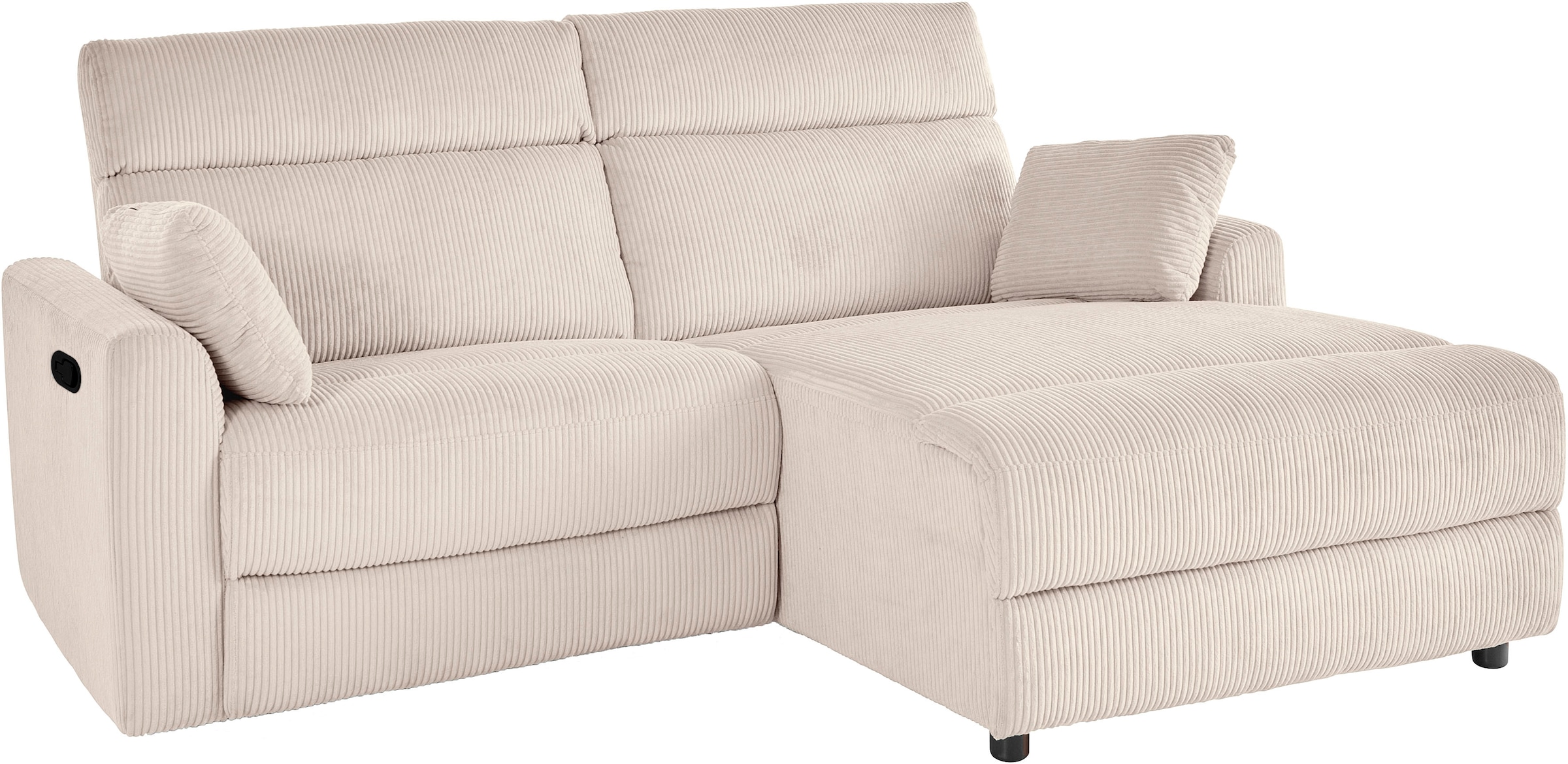 OTTO home Ecksofa »JENNA L-Form,  209cm - OTTO. Verlässliche Qualität.« manuelle o. elektrische Relaxfunktion, USB A/C, weicher Sitz, Cord.