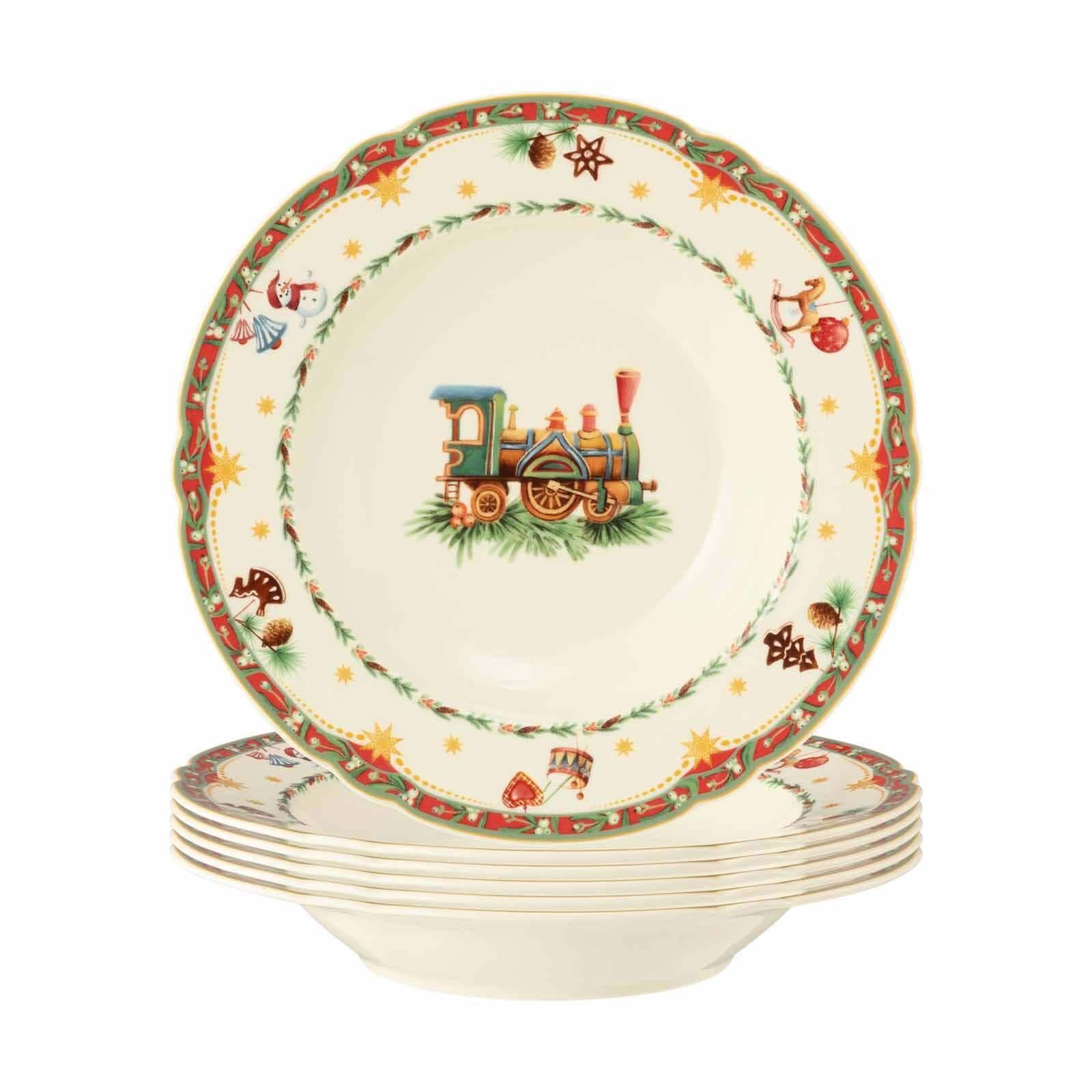 Seltmann Weiden Suppenteller "Suppenteller Marieluise Weihnachtsnostalgie ø 23 cm 6er Set creme"