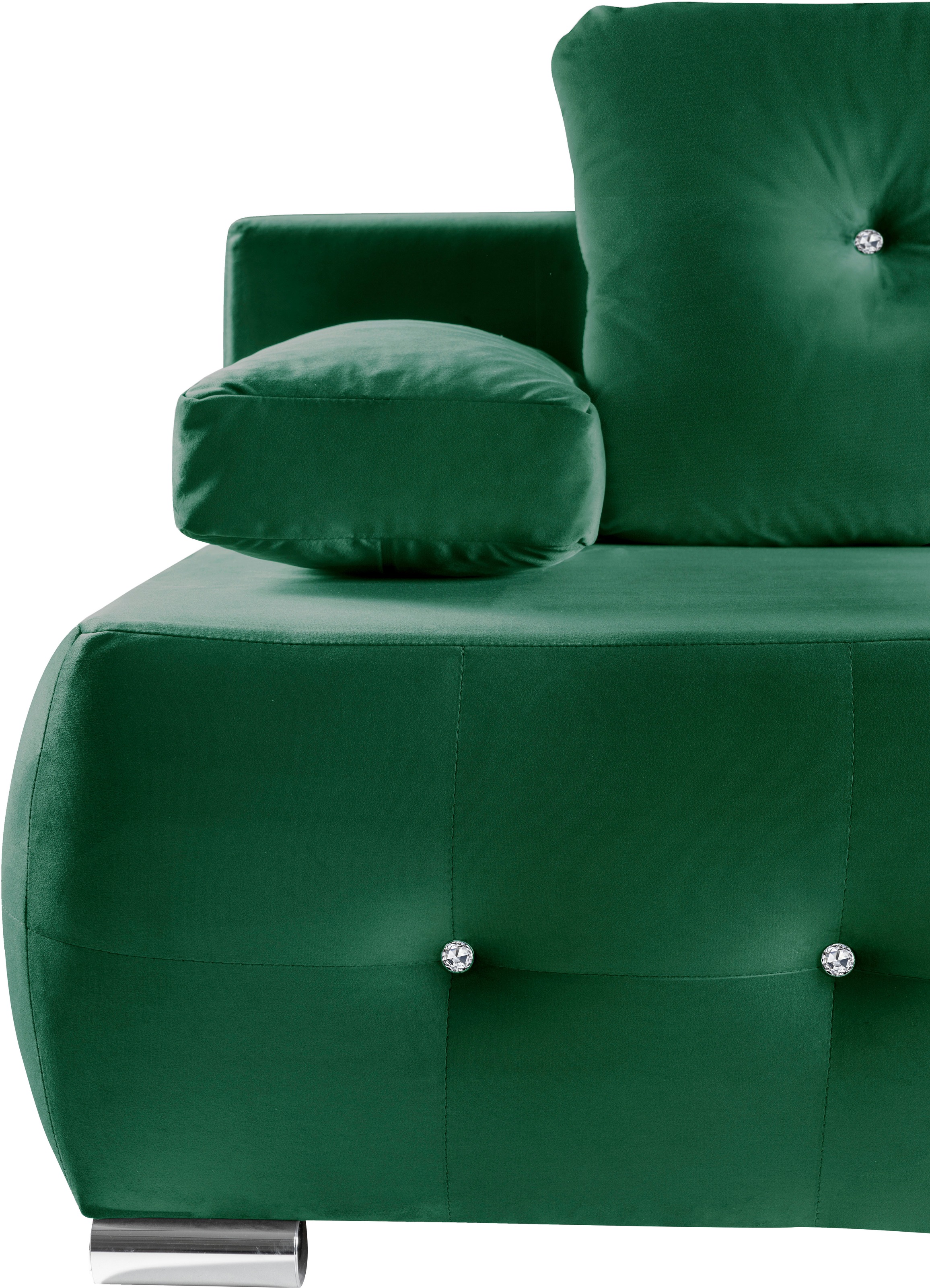 WERK2 Schlafsofa »Monaco«, 2-Sitzer Schlafcouch mit Bettkasten & funkelnden Ziersteinchen