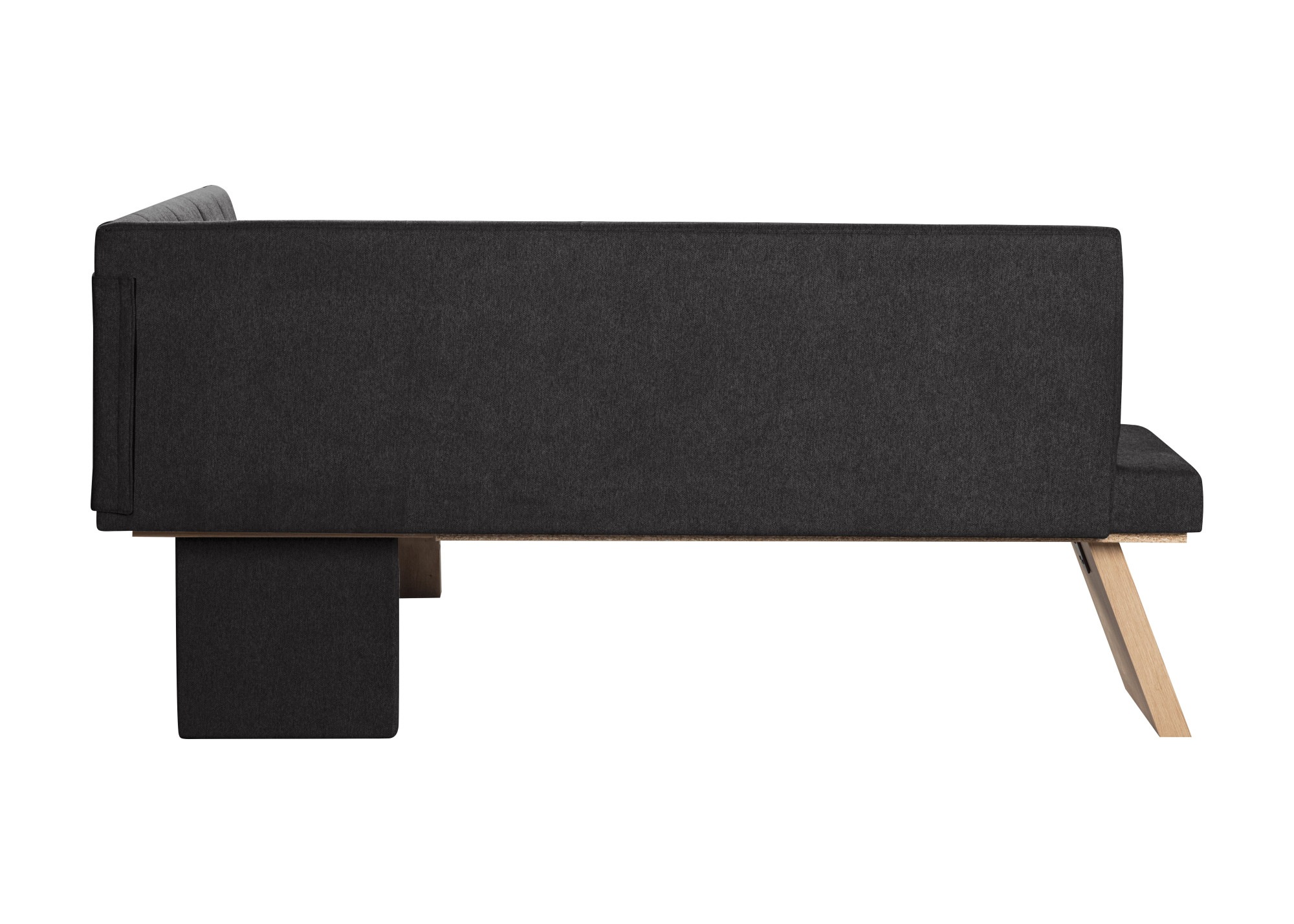 Eckbank OTTO HOME "Nina Küchenbank, Polsterbank, Esszimmerbank, Breite 185x 150 cm", schwarz (jet schwarz, dekor eiche ontario), B:185cm H:88cm T:150cm, Holzwerkstoff, Polyester, Polyurethan, Sitzbänke, Eckbank, Moderne Bank in tollen Farben, Anzahl Sitzp 2