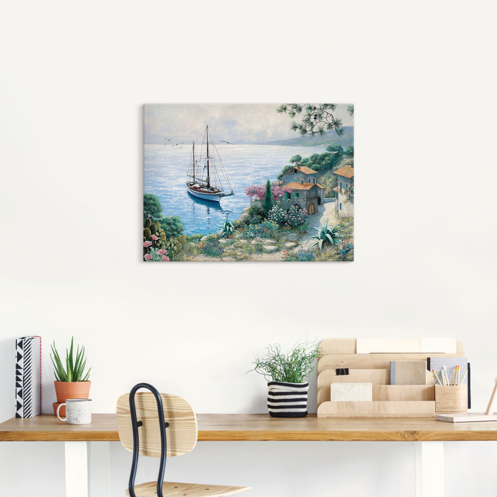 Artland Leinwandbild "Die Bucht" Boote & Schiffe 1 Stk. tlg. auf Holzrahmen günstig online kaufen