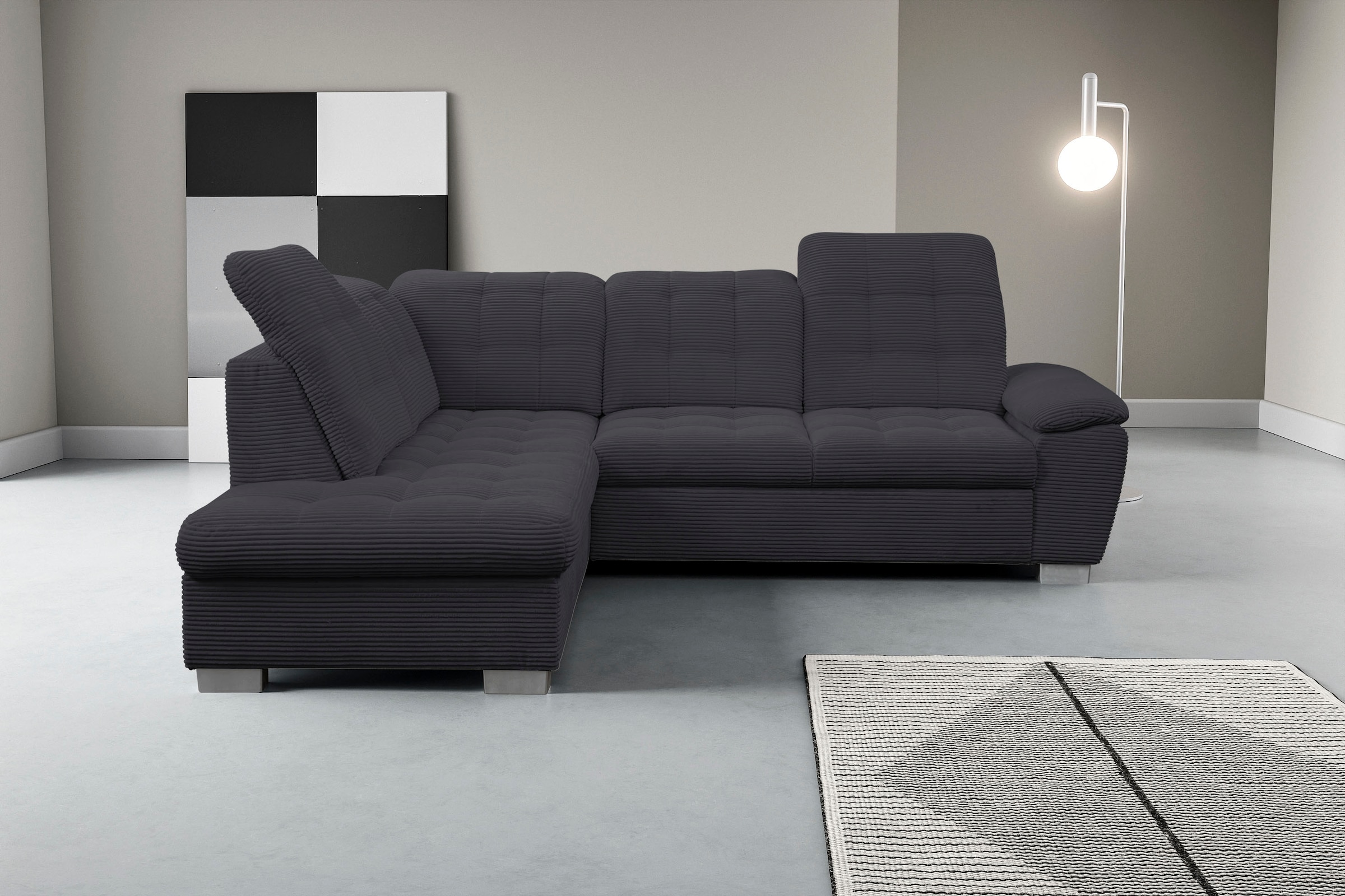 WERK2 Ecksofa "Bonny inkl. Kopfteilverstellung, Bettfunktion, Stauraum, L-F günstig online kaufen
