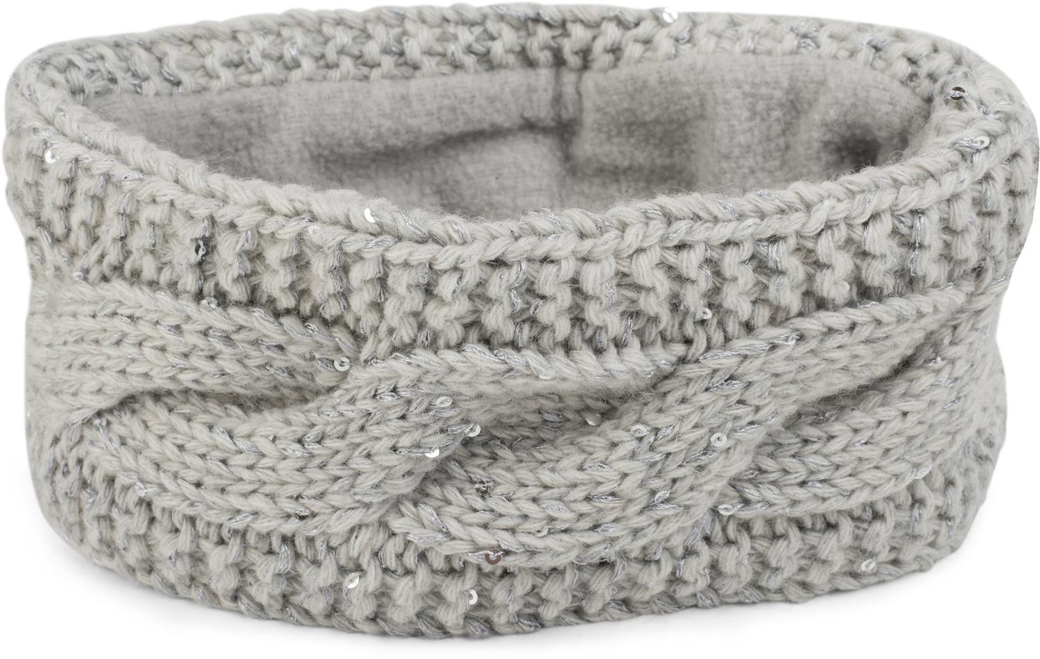 styleBREAKER Stirnband "Grobstrick Stirnband mit Pailletten" 1 Stk.