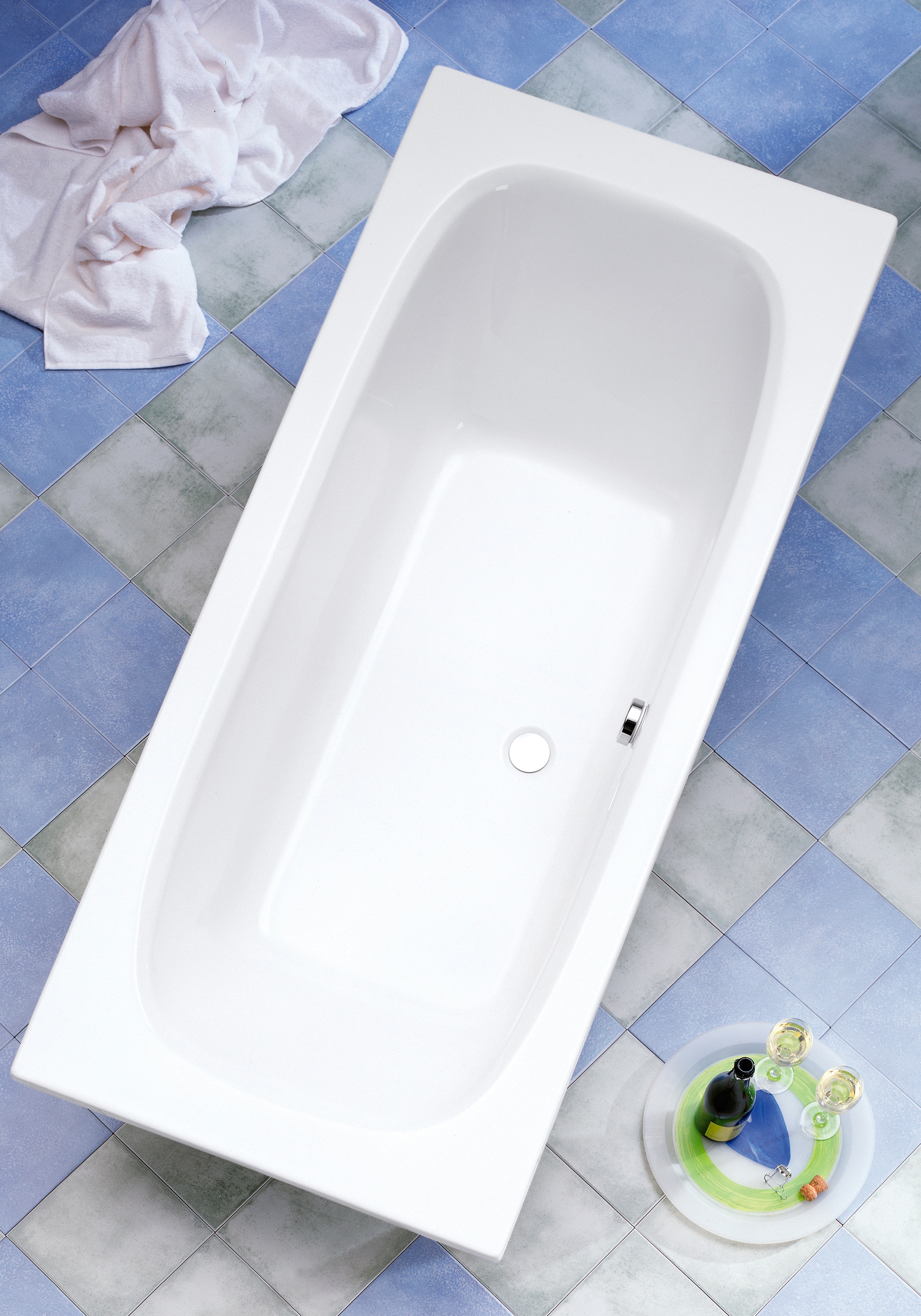 Badewanne OTTOFOND, B:80cm H:41cm L:180cm, weiß, Badewannen, "Malta 180", 180x80 cm, inklusive Wannenträger