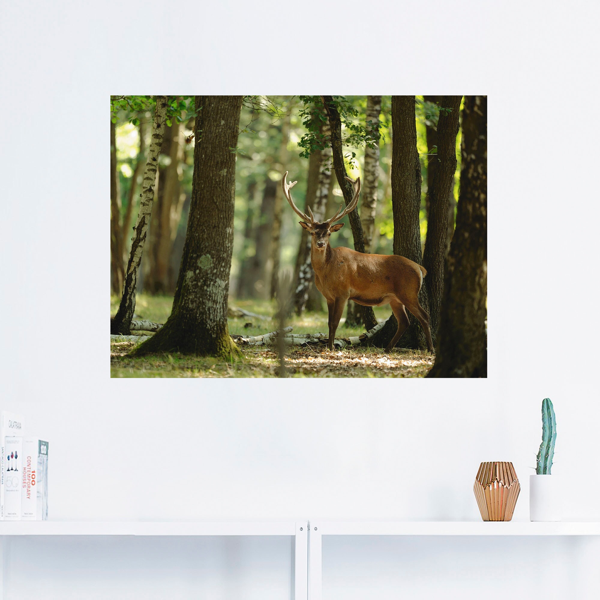 Artland Wandbild »Hirsch 4 - Wald«, Wildtiere, (1 St.), als Alubild, Leinwandbild, Wandaufkleber oder Poster in versch. Größen