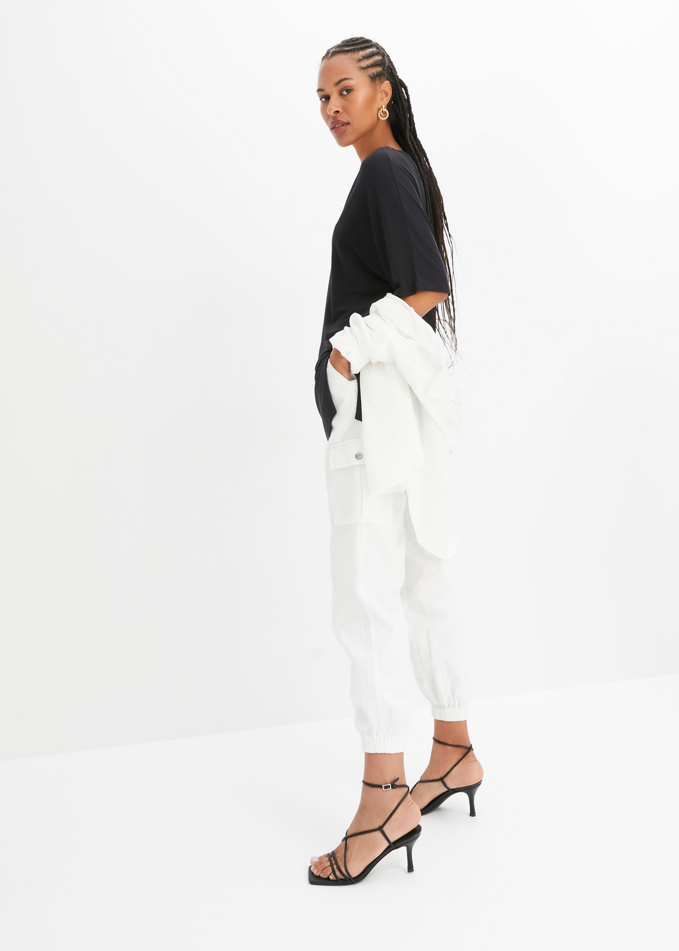 bonprix T-Shirt »Long-Shirt aus nachhaltigem Viskose-Mix« Oversize-Passform, Halbarm-Design, aus Viskose-Mix mit Elasthan