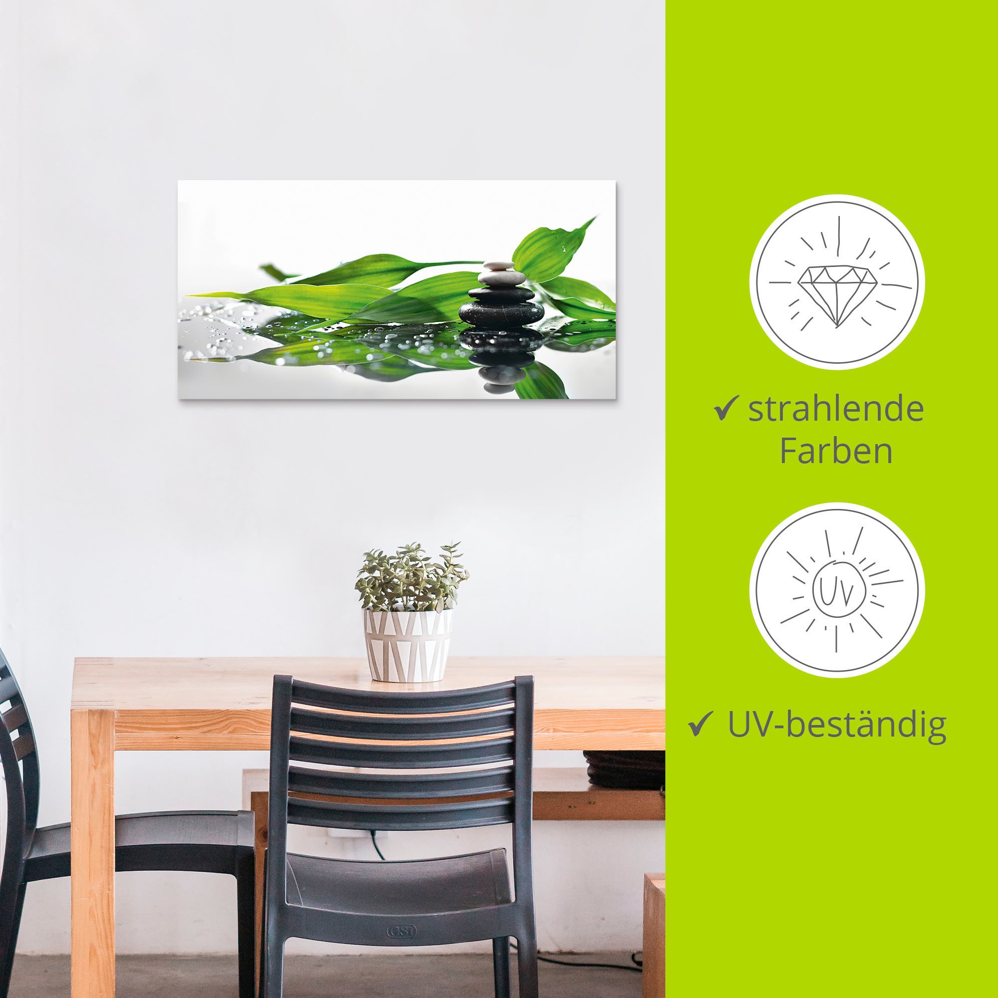 Artland Wandbild »Spa mit Steinen und Bambus«, Zen, (1 St.), als Alubild, Outdoorbild, Leinwandbild in verschied. Größen