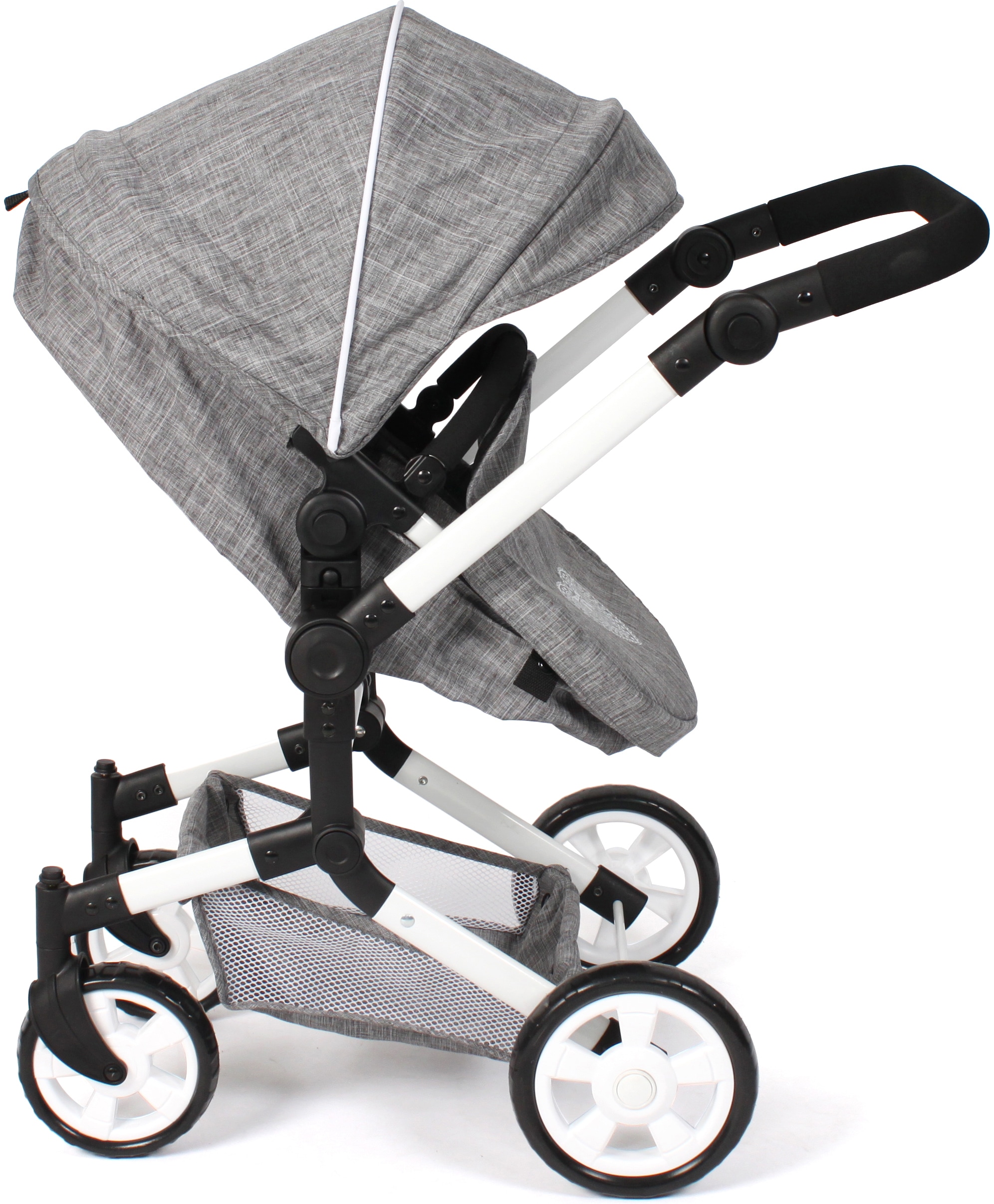 CHIC2000 Kombi-Puppenwagen »Linus, Jeans Grey«, (Set), mit Babywanne und Autositz
