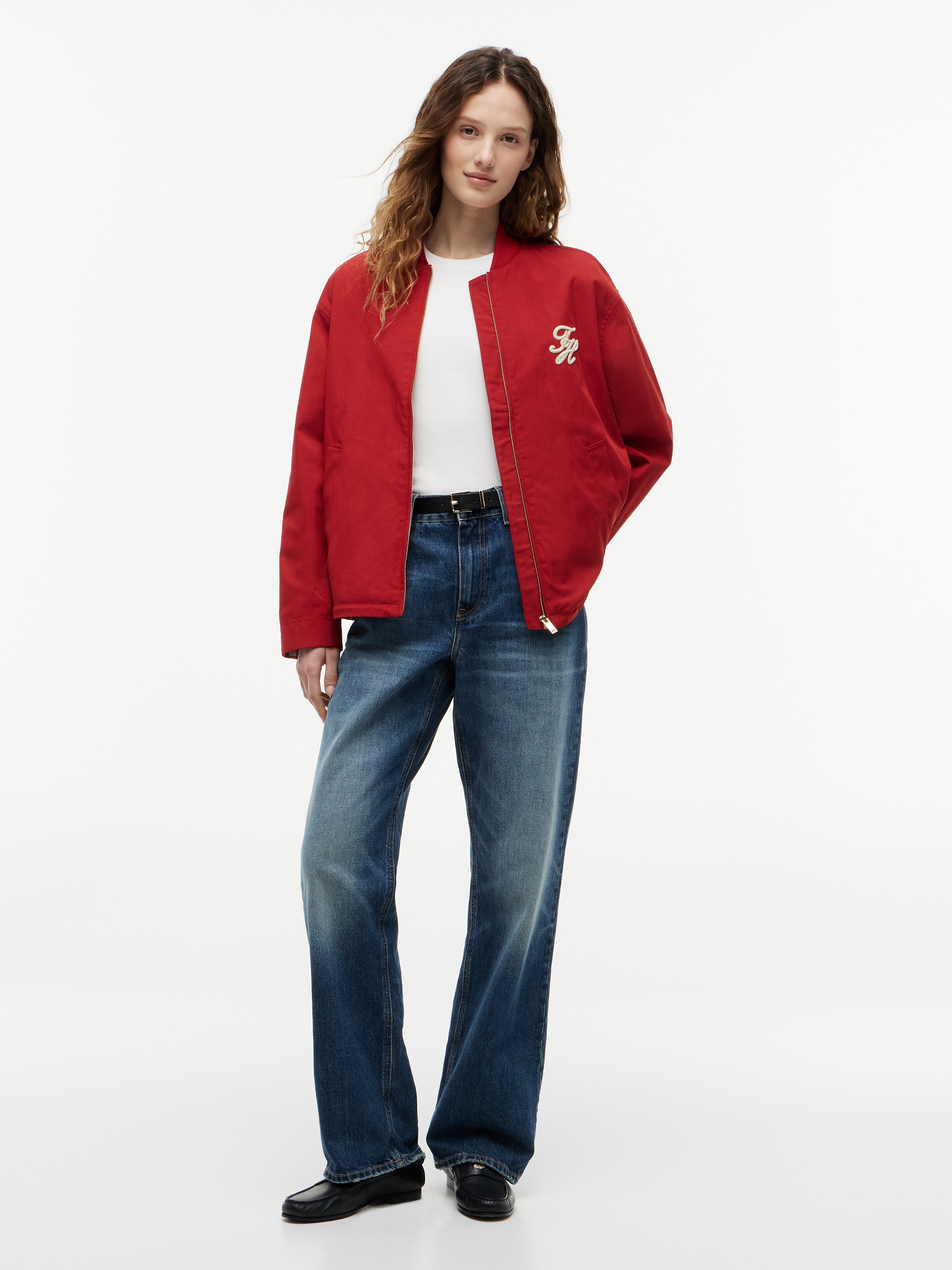 Tommy Hilfiger Bomberjacke »COTTON BOMBER« ohne Kapuze Baumwollmischung, mit Logostickerei