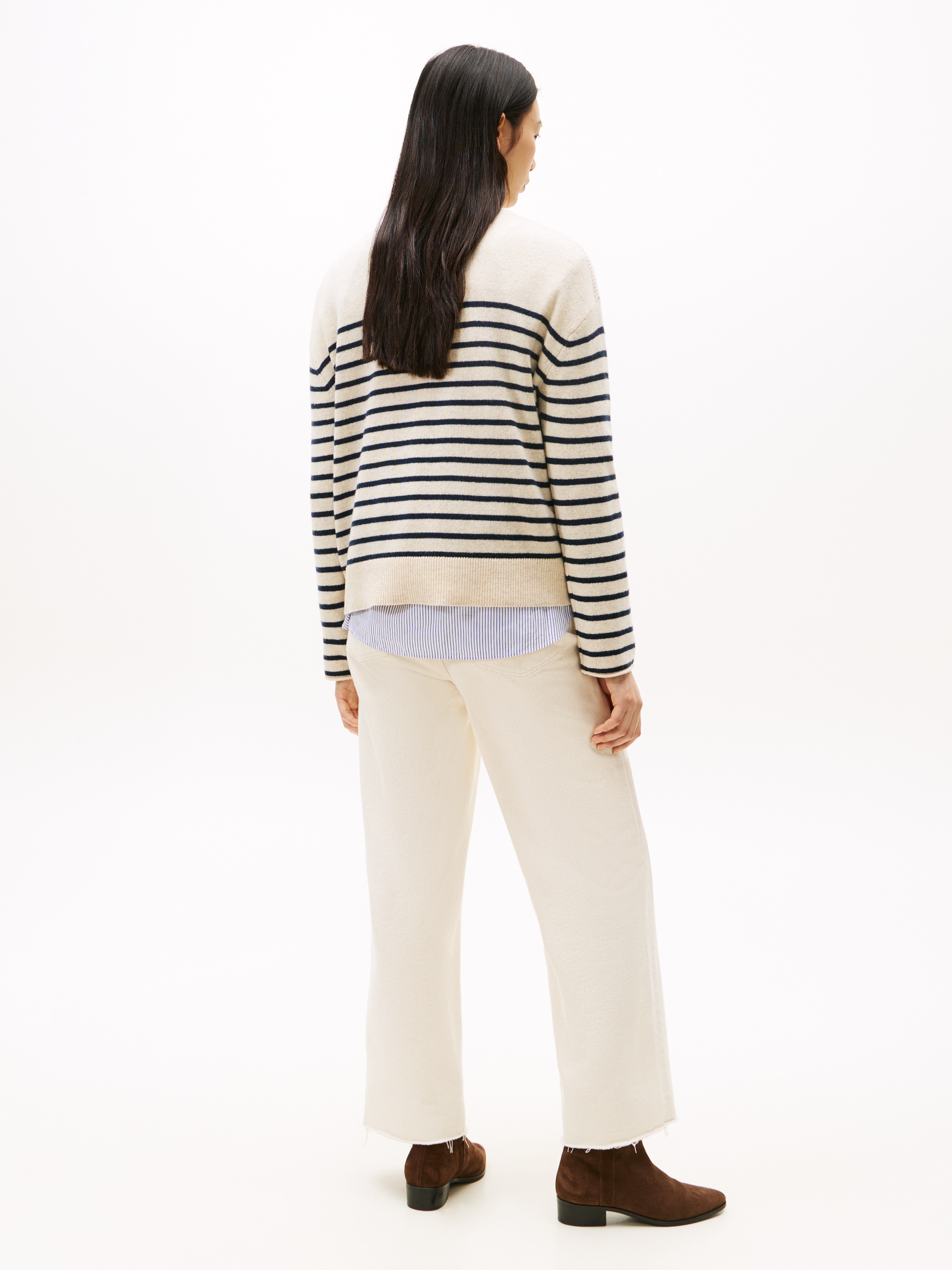 Tommy Hilfiger Strickpullover »SOFT WOOL RLXD C-NK LS SWT«, aus reiner Wolle