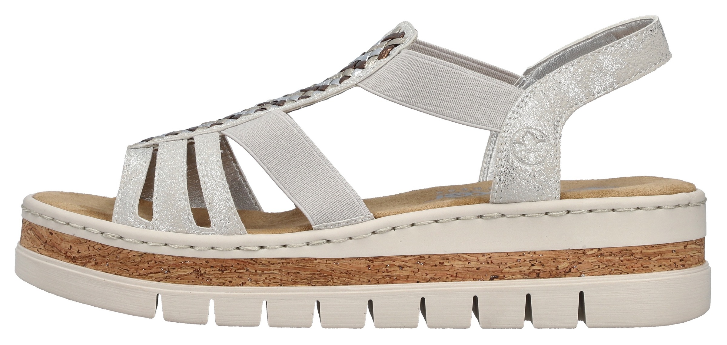 Rieker Keilsandalette  Keilsandalette, Plateausandale, Sommerschuh in Metallic-Optik