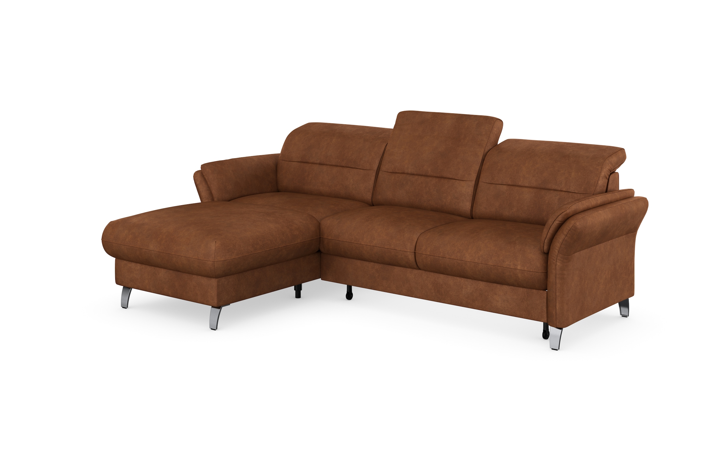 sit&more Ecksofa »Grenoble L-Form mit Federkern«, wahlweise mit Bettfunktion, Bettkasten, Arm- und Kopfteilverstellung