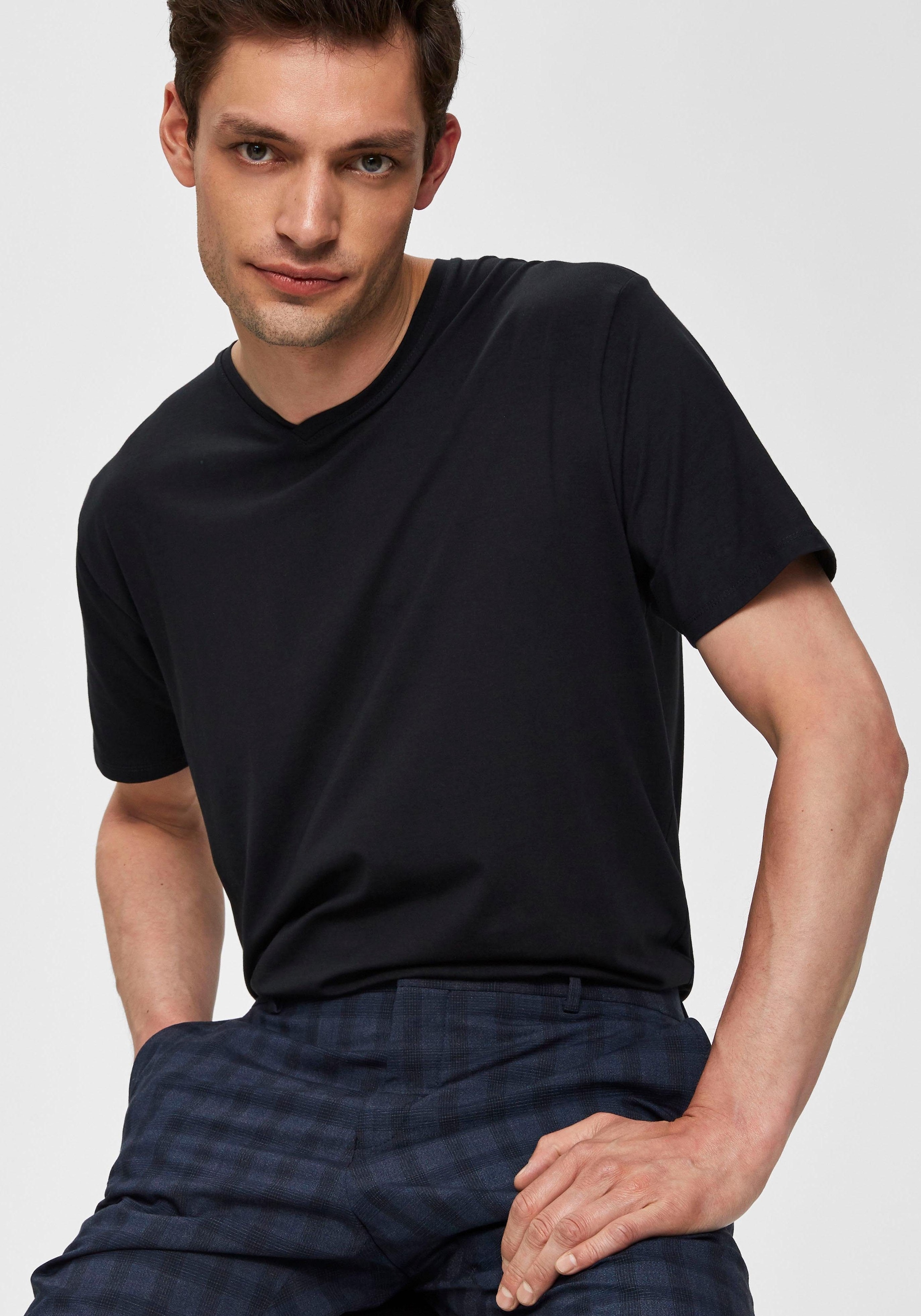 SELECTED HOMME V-Shirt »SLHNEWPIMA SS V-NECK TEE B NOOS«