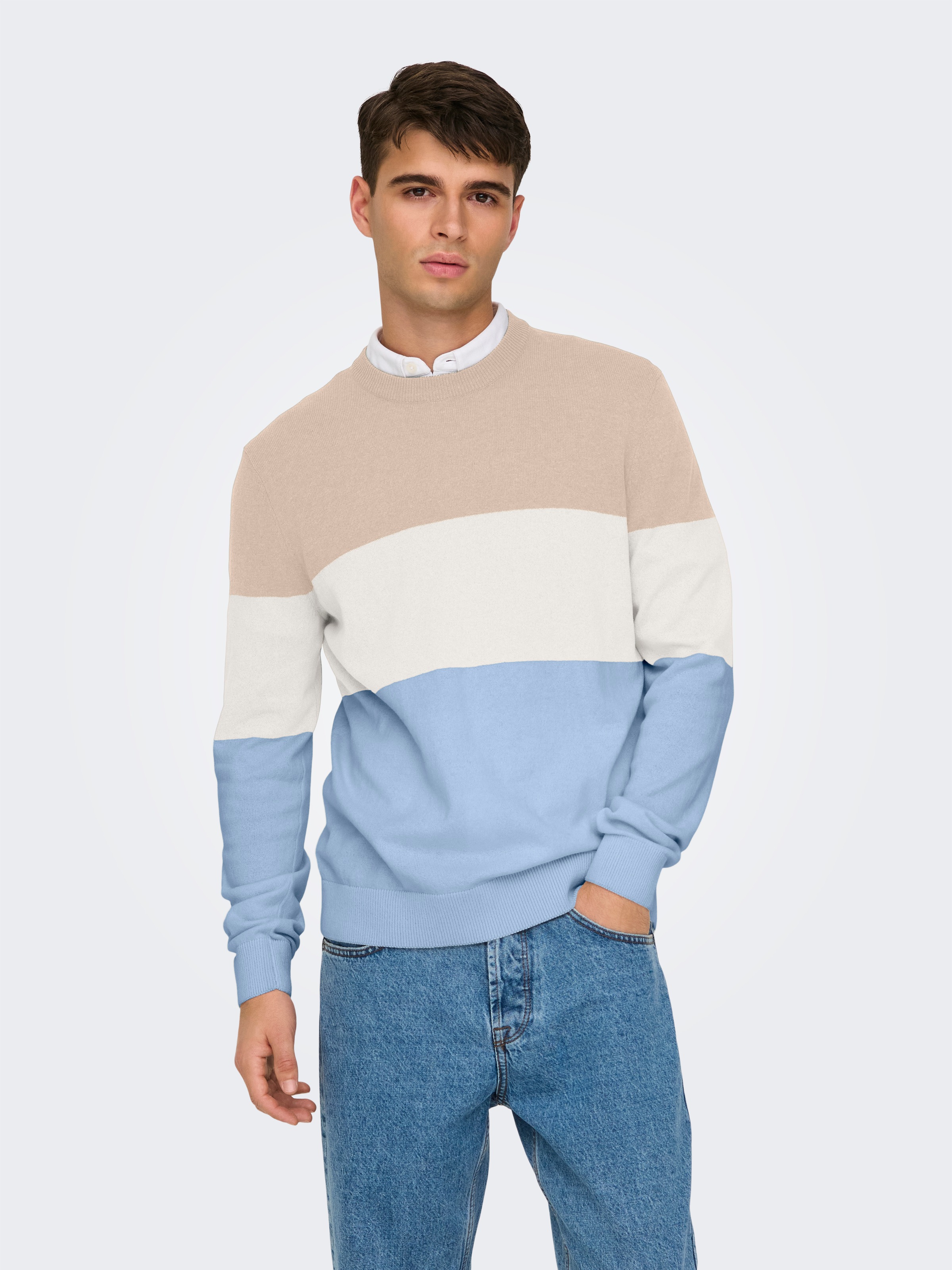 Thumbnail - ONLY & SONS Rundhalspullover "ONSREX LIFE REG 12 CREW KNIT"