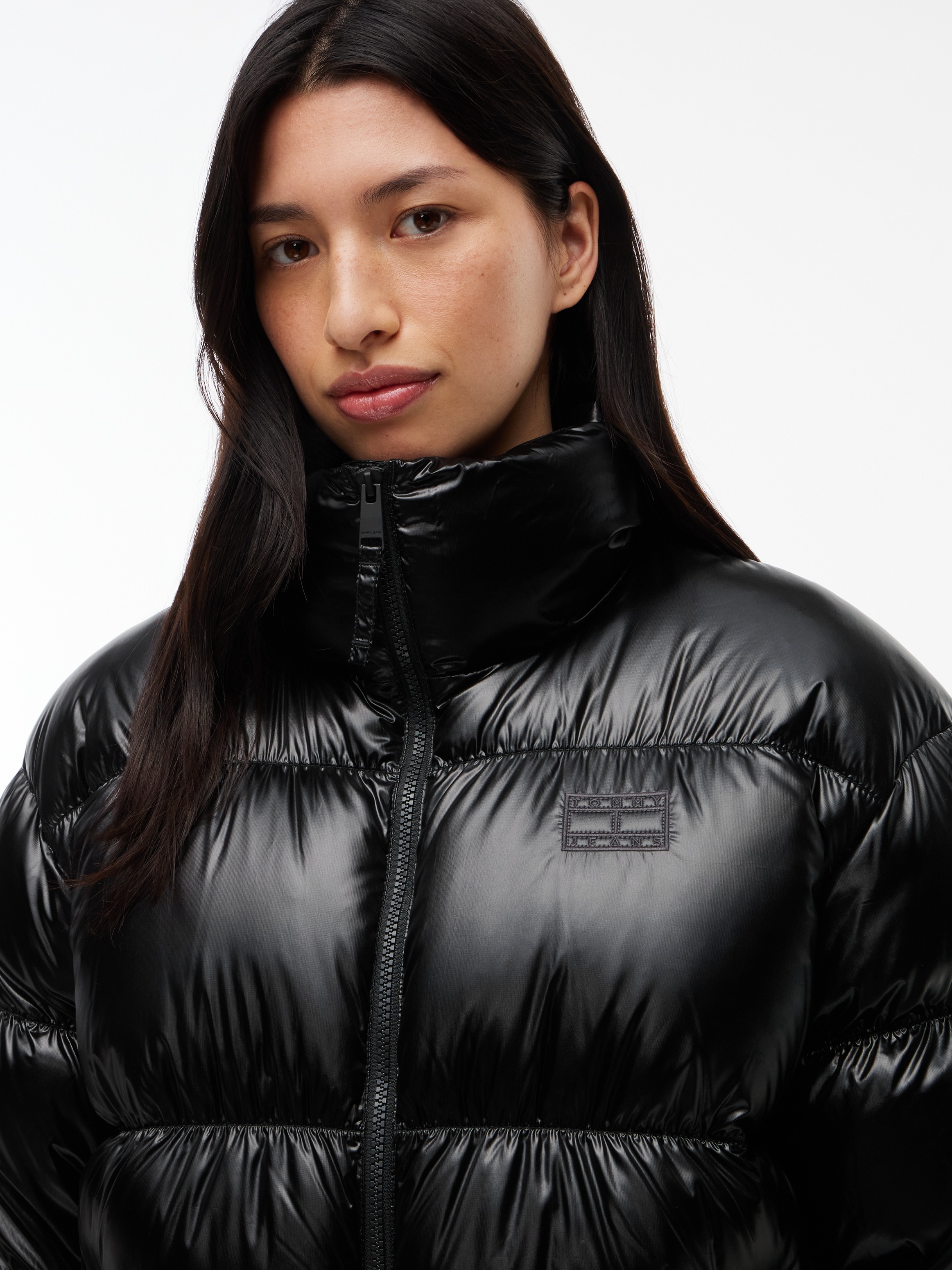 Tommy Jeans Steppjacke »TJW HIGH NECK SHINY PUFFER DOWN« Kunstfaser