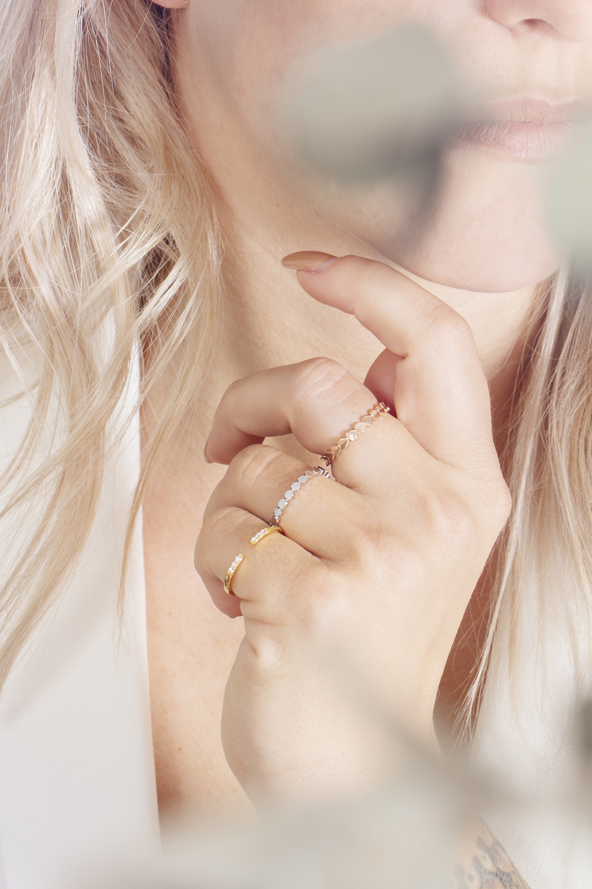 CAÏ Love Heart Stacking Ring Red Size 16 3