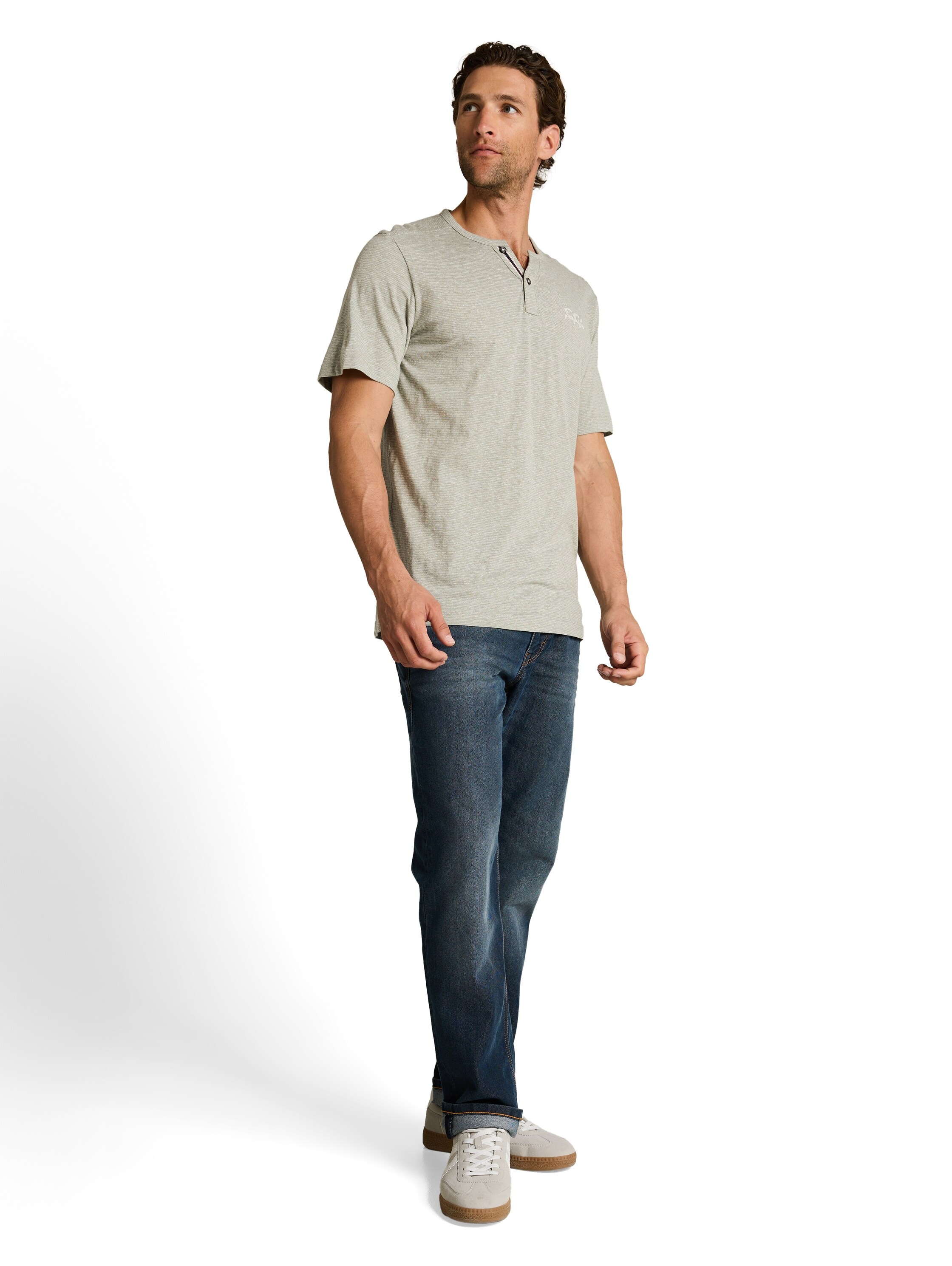 T-Shirt TOM TAILOR, Damen, Gr. L, shadow olive fine stripe, Single Jersey, Obermaterial: 60% Baumwolle, 40% Polyester, gestreift, regular fit normal, Rundhals, gerader Abschluss, Shirts T-Shirt, mit Schriftzug 4