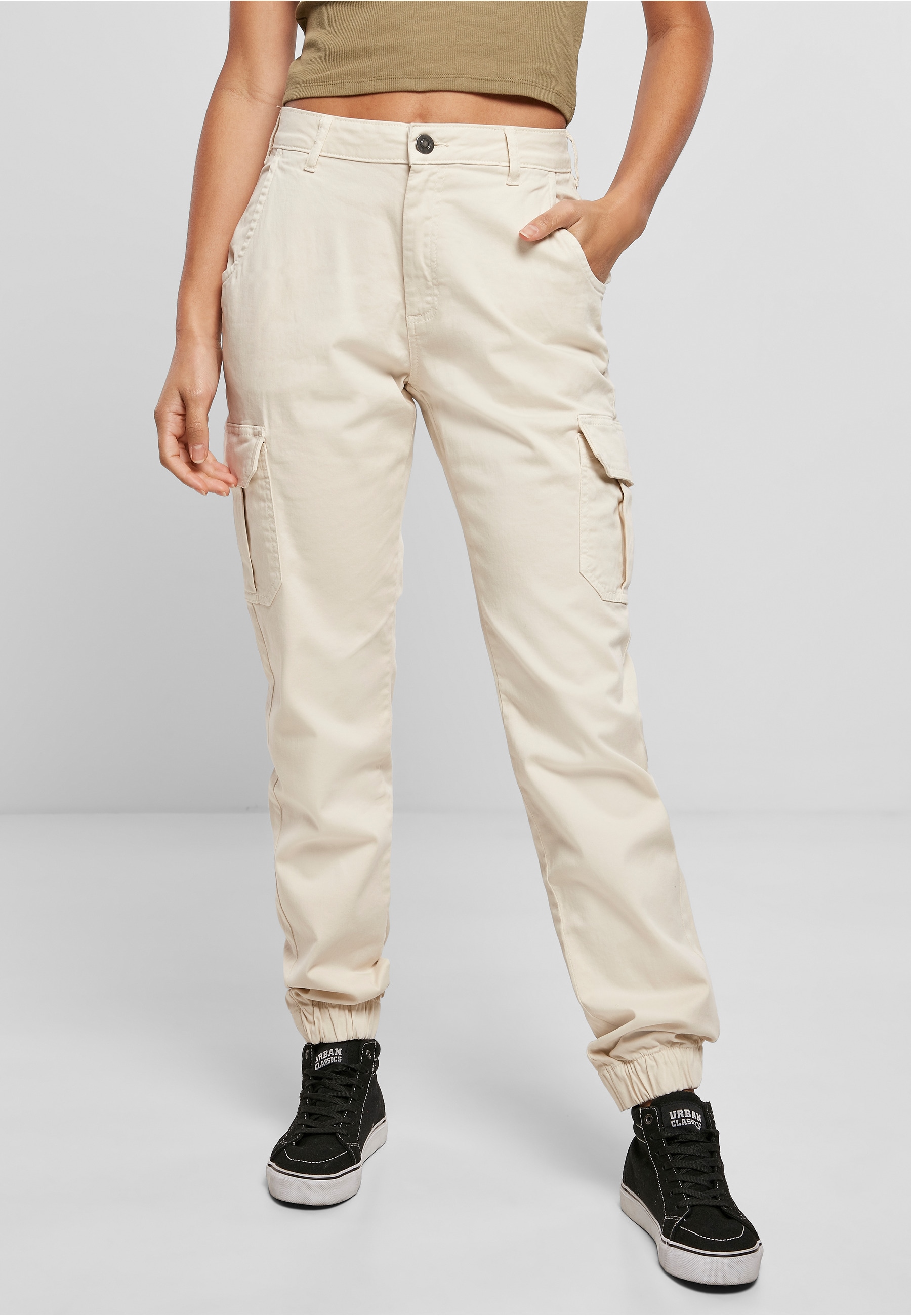 URBAN CLASSICS Cargohose »Urban Classics Damen Ladies High Waist Cargo Pants«