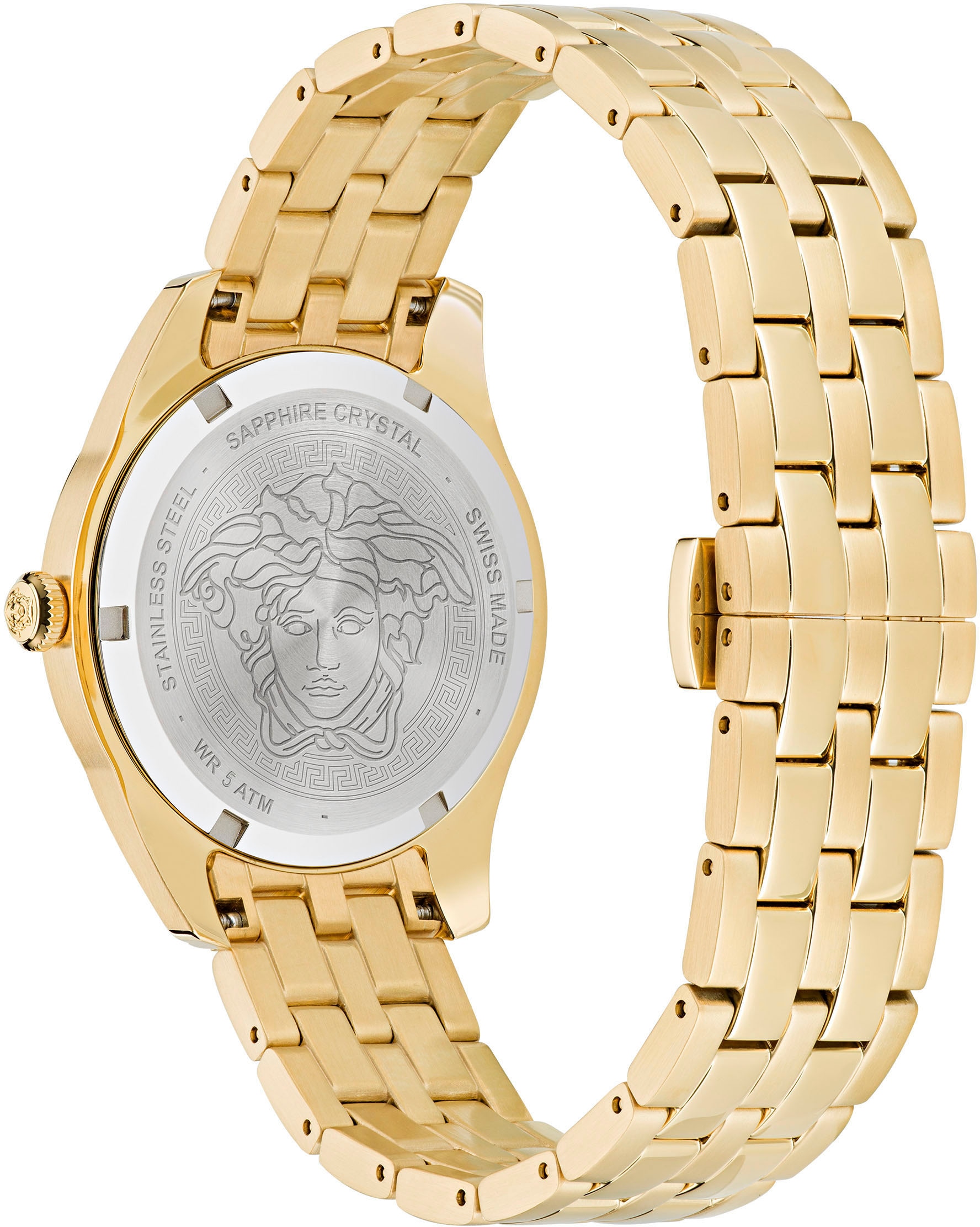 Versace Quarzuhr »GRECA TIME LADY«, Armbanduhr, Damenuhr, Saphirglas, Swiss Made, Leuchtzeiger