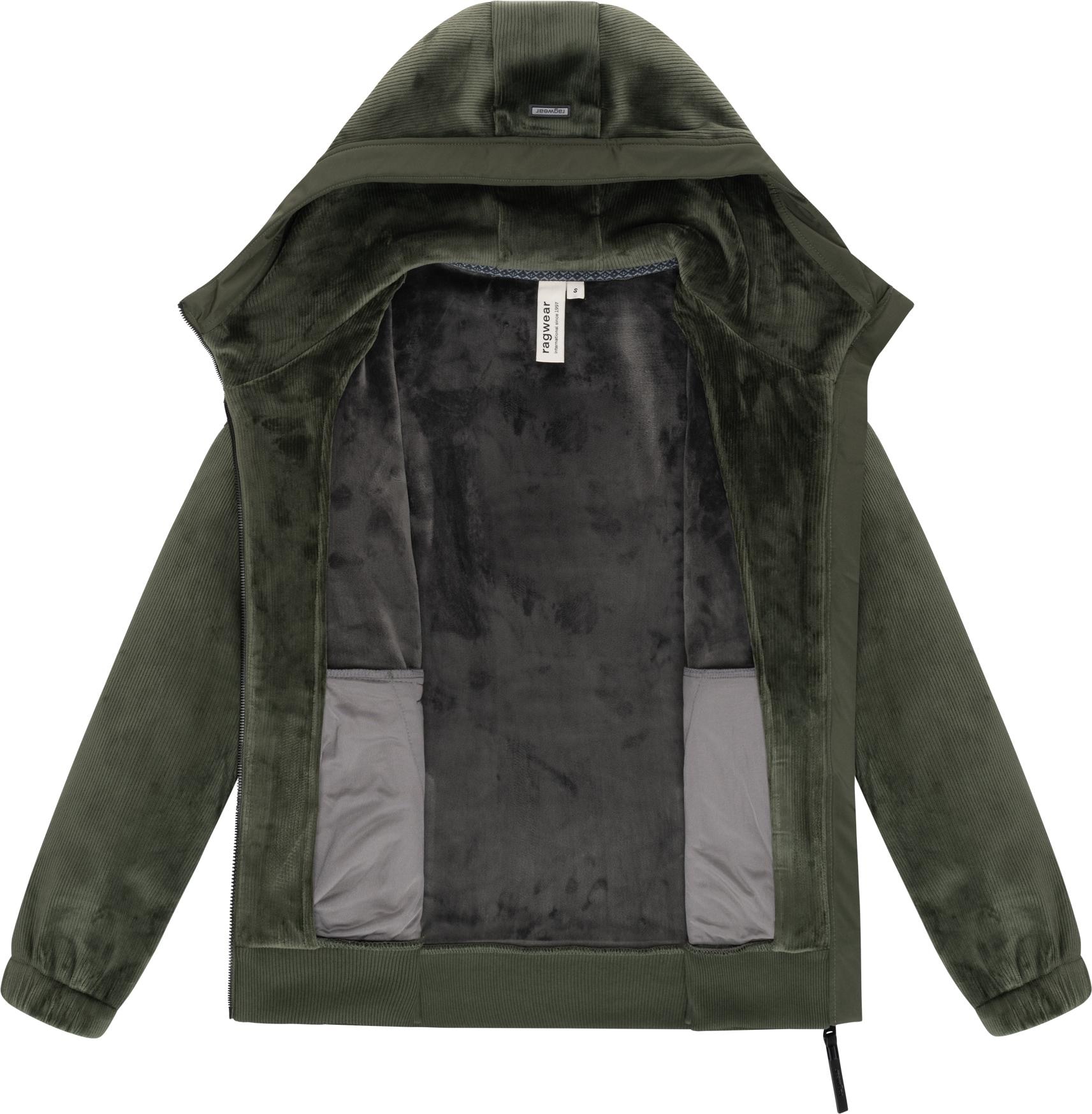 Ragwear Fleecejacke »Cousy Short Bonded« mit Kapuze Übergangsjacke mit kuscheligem Teddyfell-Innenfutter