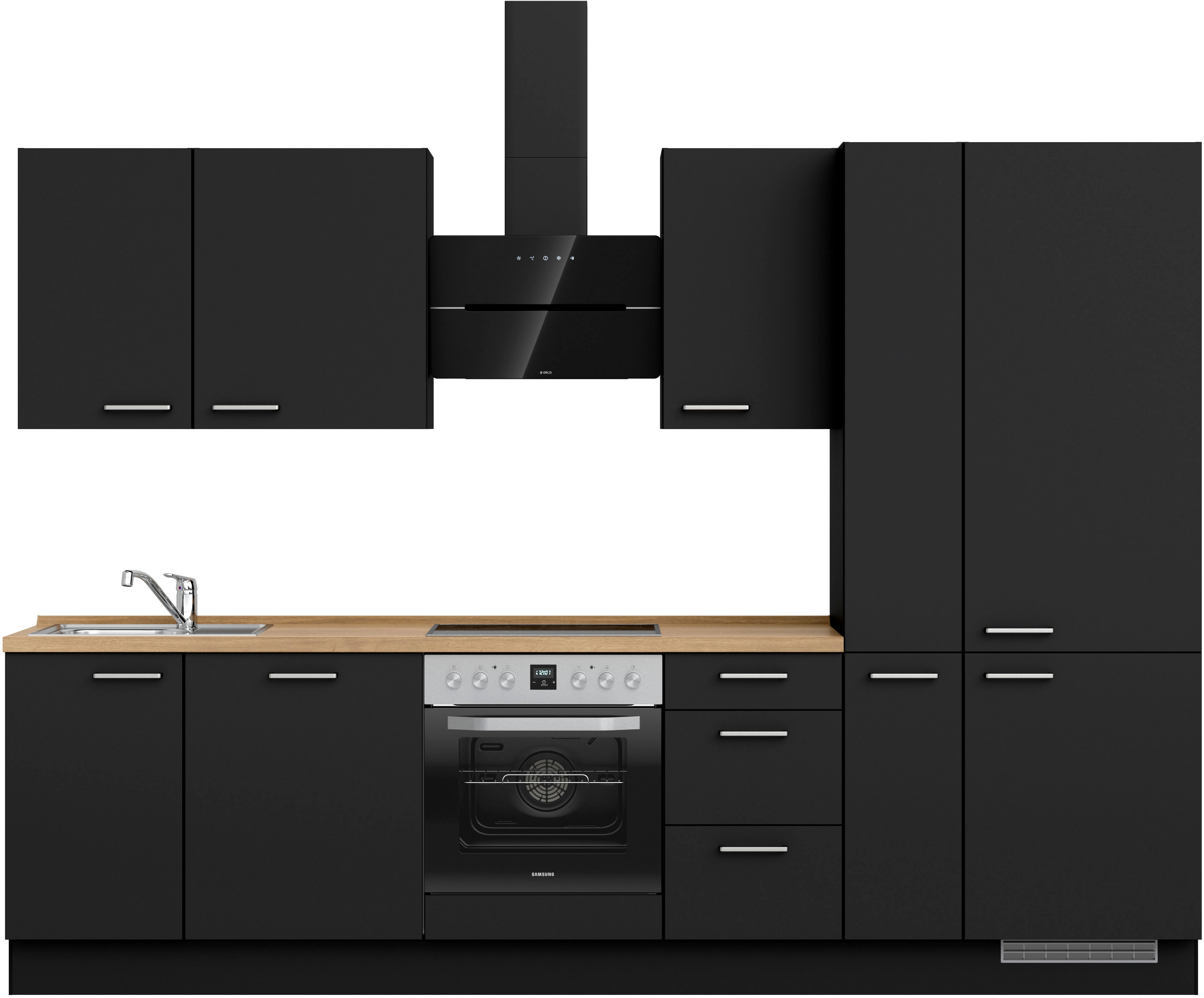 nobilia Küchenzeile ""Touch II", NEU: individuell anpassbar mit gratis Profi-Beratung" vormontiert, Breite 300 cm, Ausrichtung wählbar, wahlw. mit E-Geräten