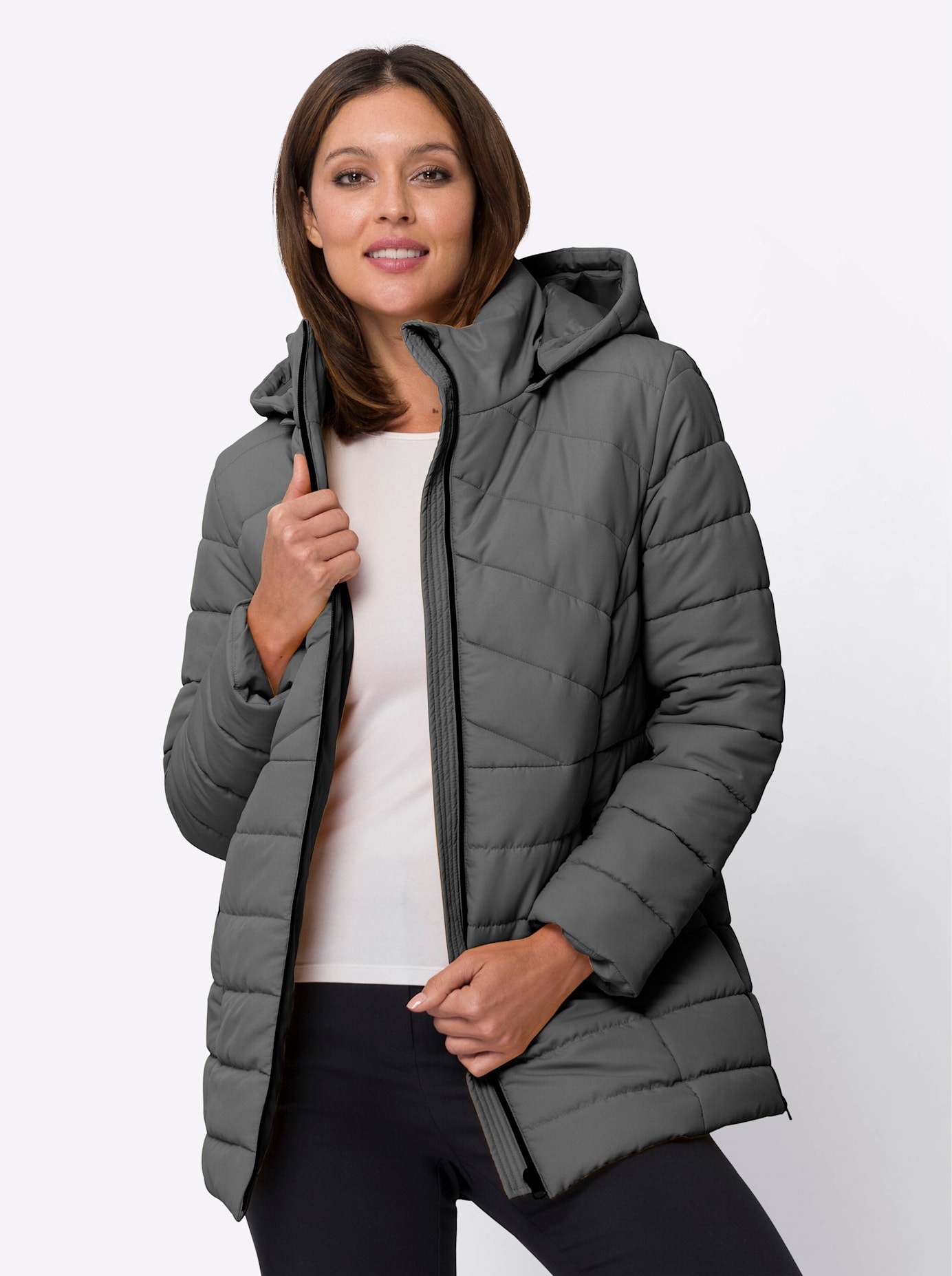 Classic Basics Steppjacke, mit Kapuze