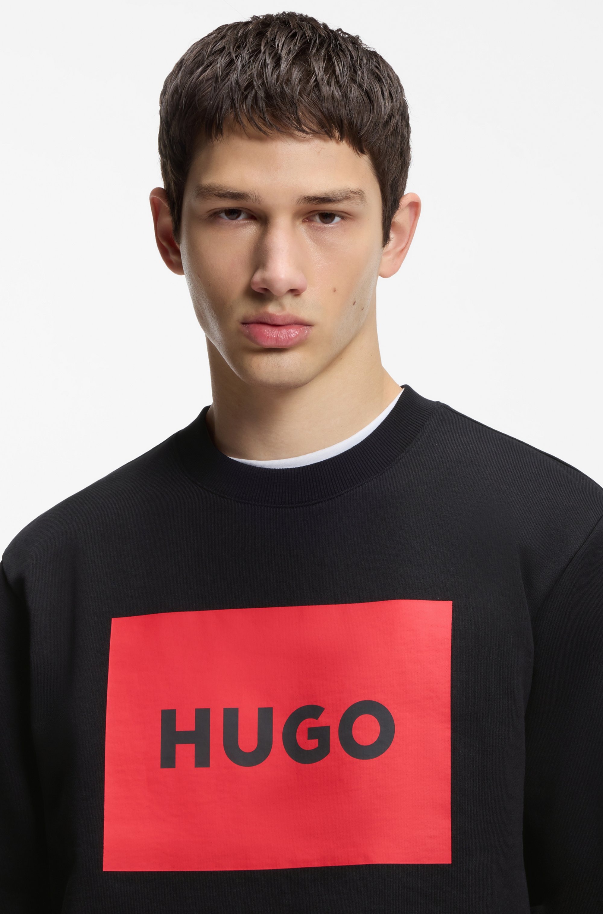 HUGO Sweatshirt "Duragol", Rundhalsausschnitt, Regular Fit, großer Logo-Dru günstig online kaufen