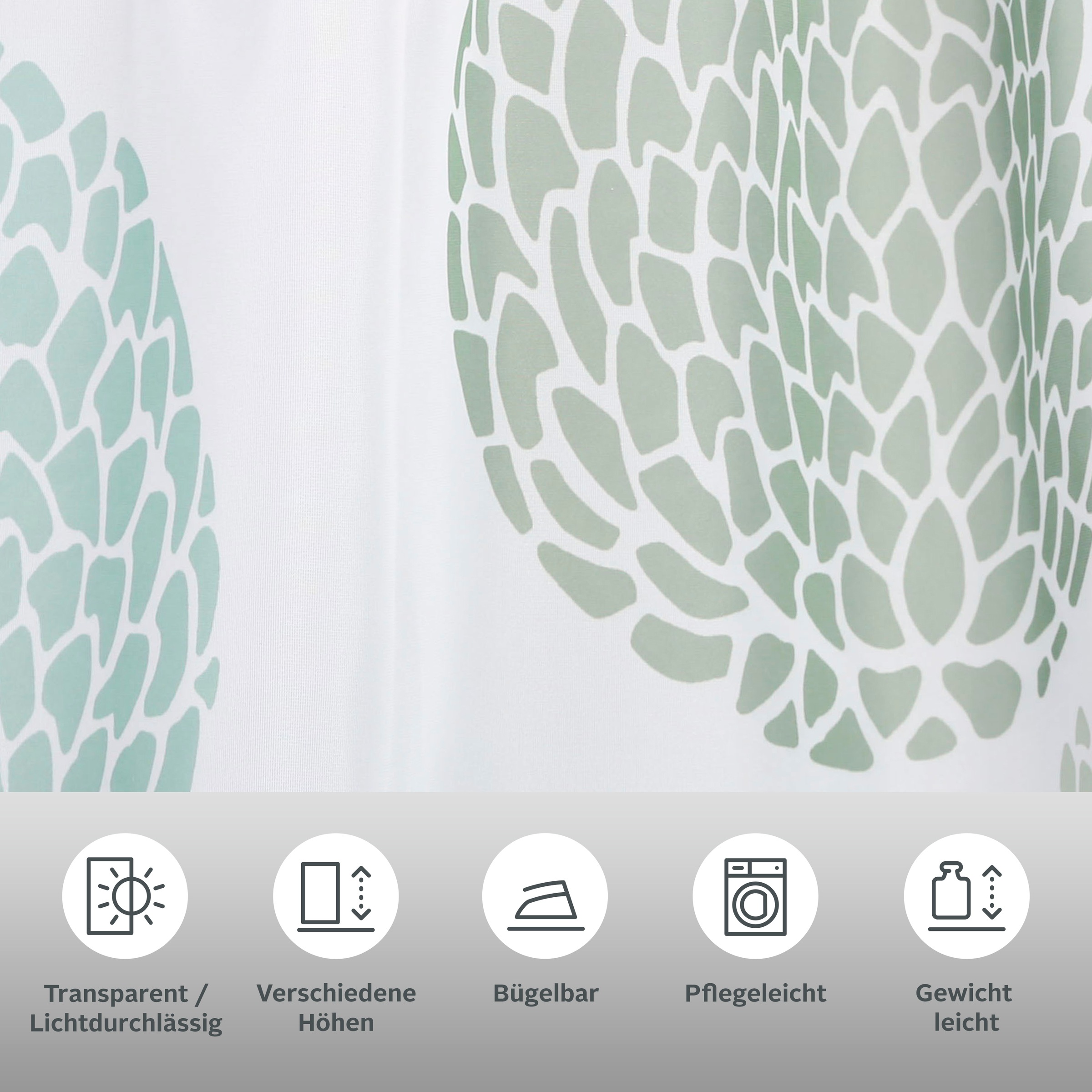 Thumbnail - OTTO home Gardine "Belem" Schlaufen 1 Stk. tlg. 1 oder 2 Schals, Vorhang, Fertiggardine, Kreise