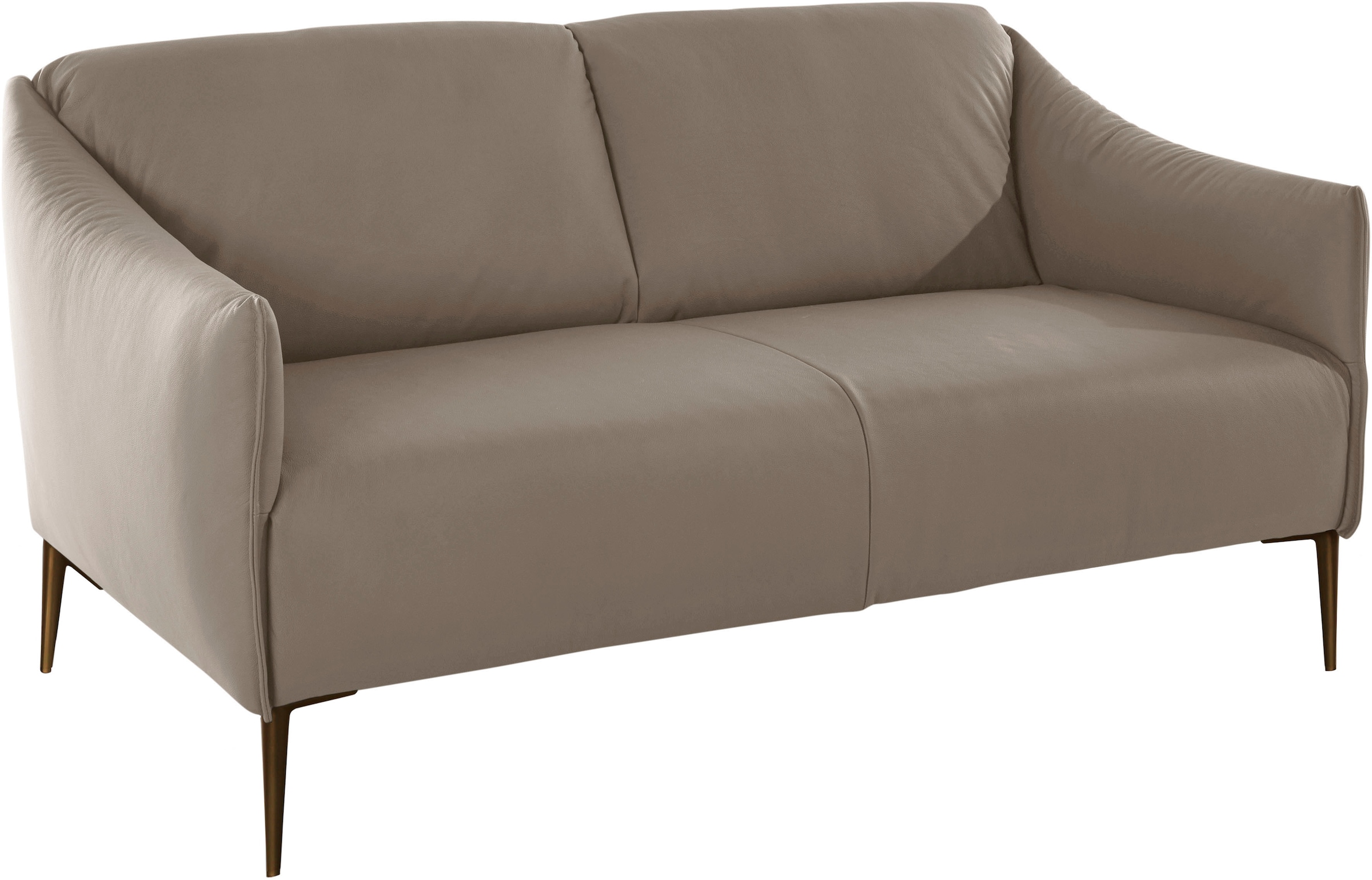 W.SCHILLIG 2-Sitzer "sally Design-Sofa, Loungsofa, bequem, schmale Armlehnen, Breite 154cm" mit Metallfüßen in Bronze pulverbeschichtet, Breite 154 cm