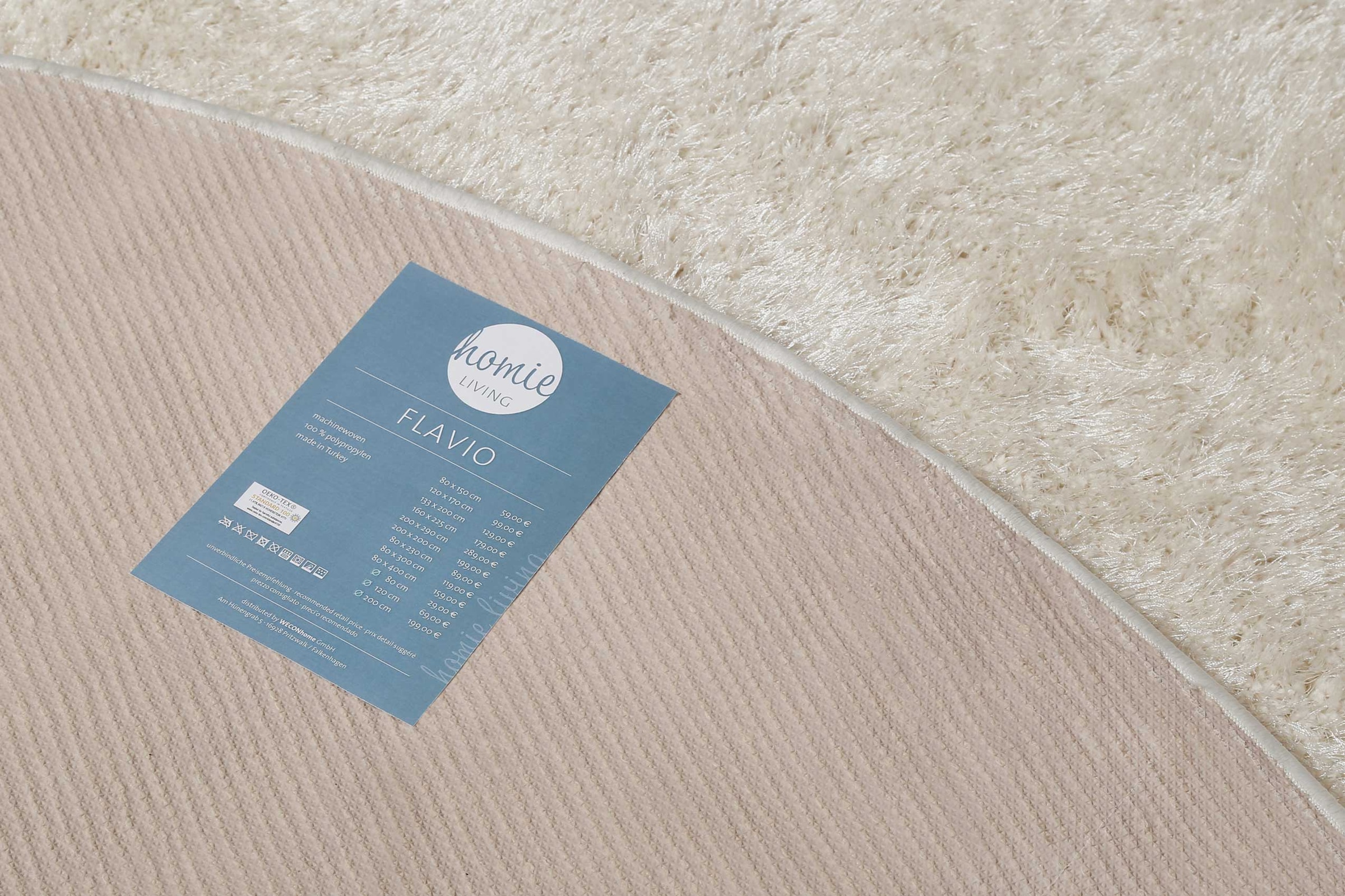 Homie Living Teppich »Flavio«, rund, 30 mm Höhe, Hochflor, gewebt, weich, uni, Wohnzimmer, Schlafzimmer, waschbar