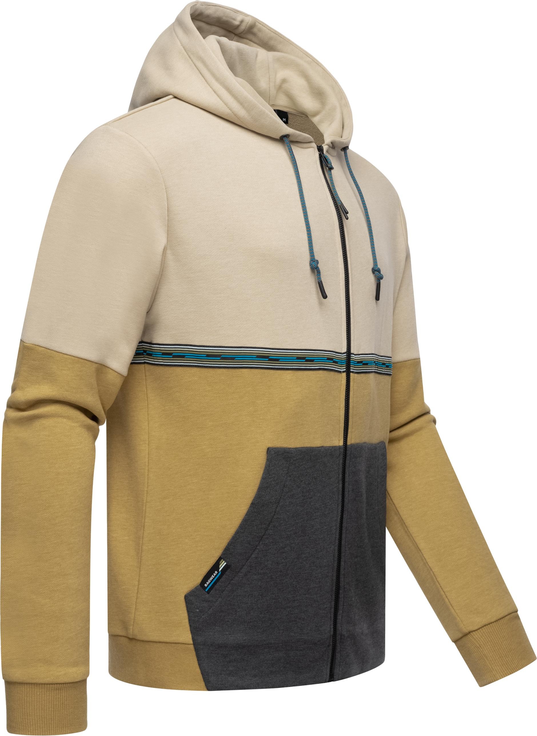 Ragwear Kapuzensweatjacke »Blocky«, Herren Basic Sweatjacke mit Kapuze