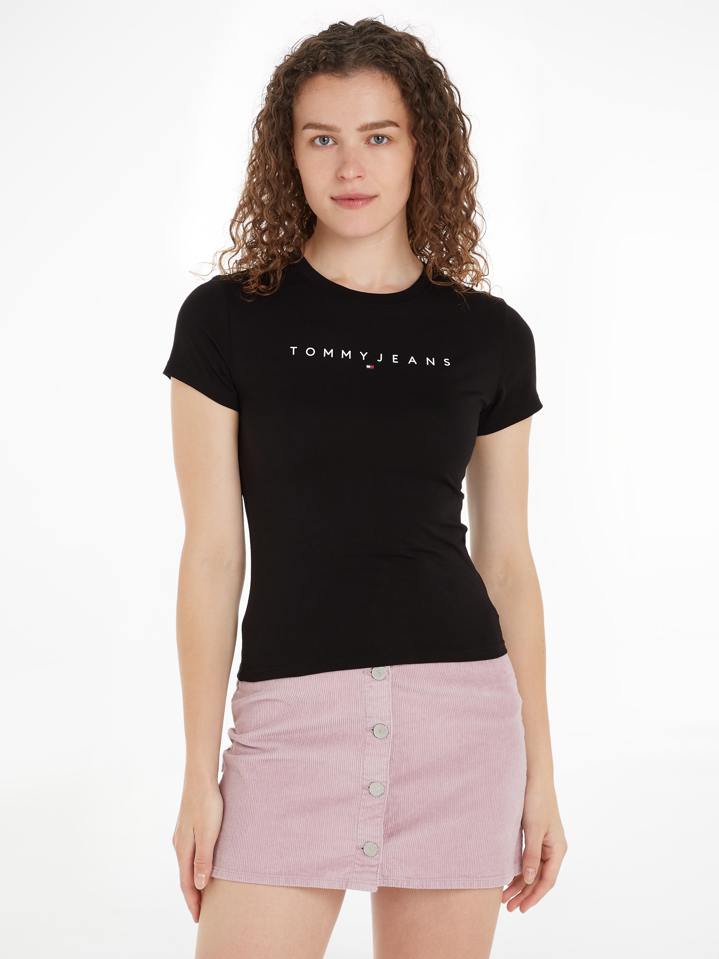 Tommy Jeans Kurzarmshirt "TJW SLIM LINEAR TEE EXT", mit Logo-Schriftzug günstig online kaufen