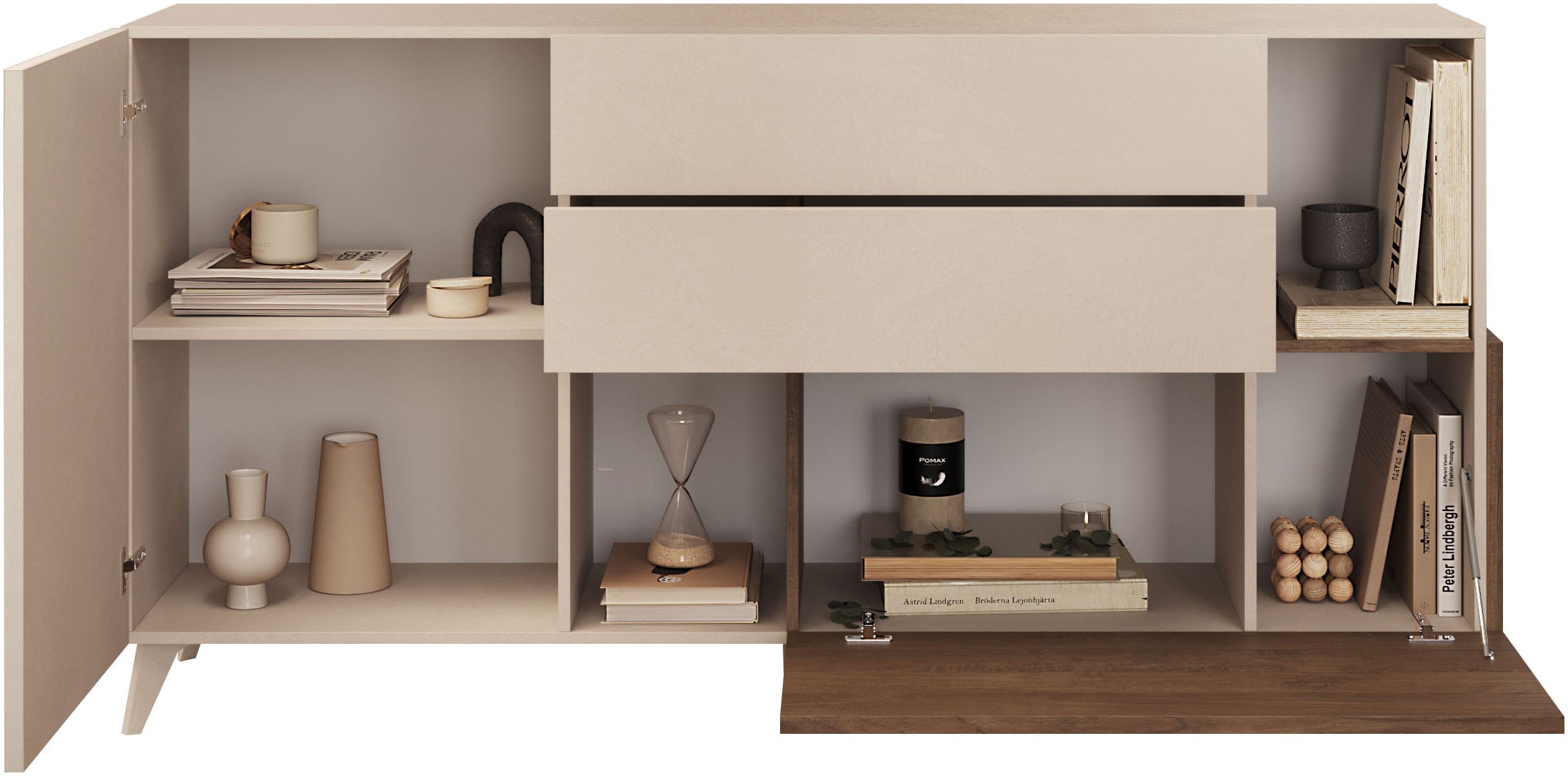 Thumbnail - Home affaire Sideboard "Monaco in Breite 181 cm, Anrichte mit Tür, Klappe und 2 Schubkästen" Stauraumschrank – sanftes S...