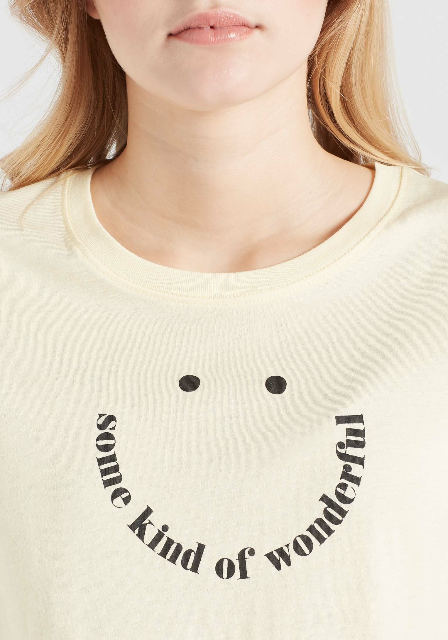 khujo T-Shirt »FRANCESCA SMILE«, mit Statement-Print