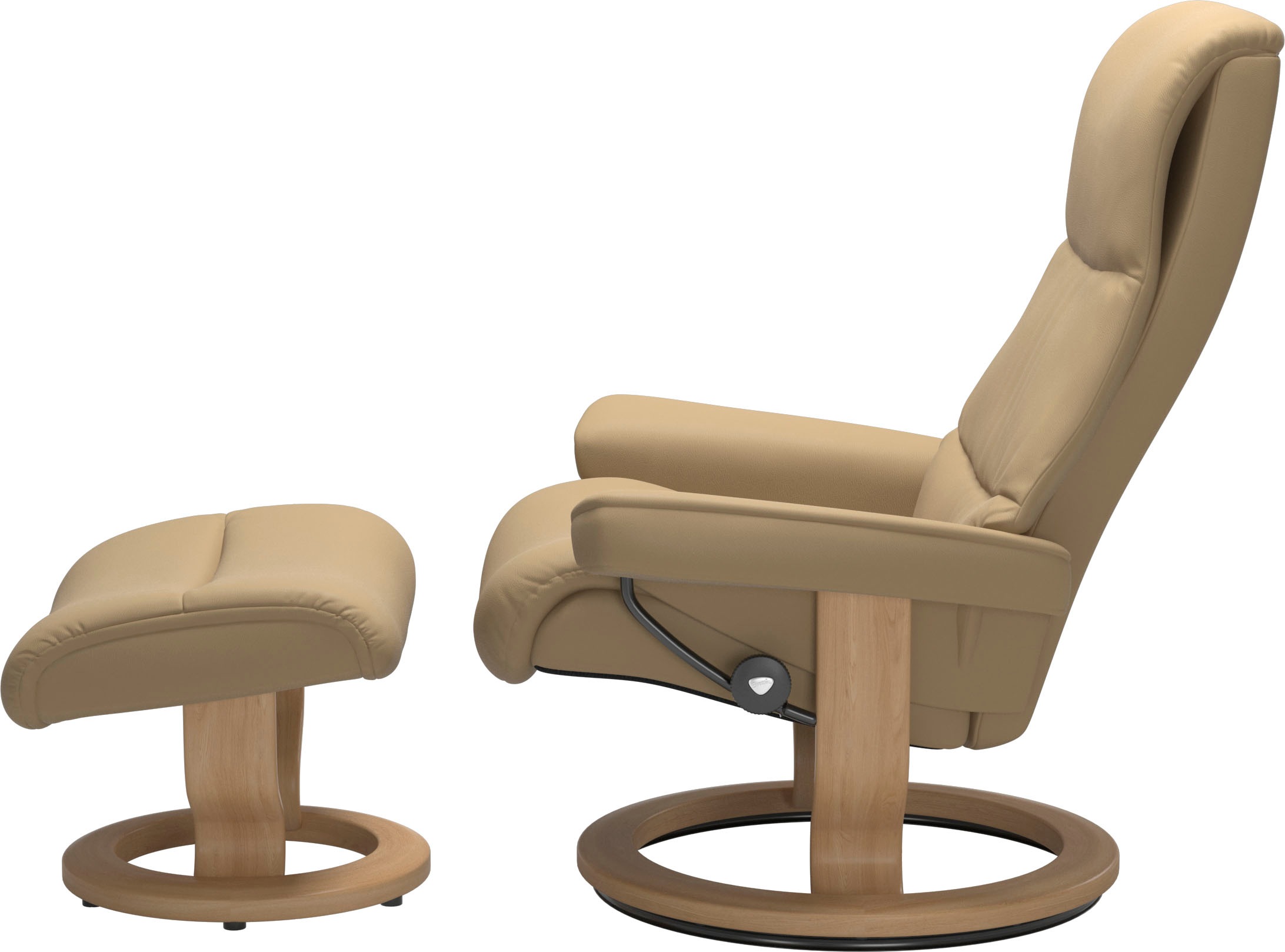 Stressless® Relaxsessel »View«, (Set, Relaxsessel mit Hocker), mit Classic Base, Größe S,Gestell Eiche