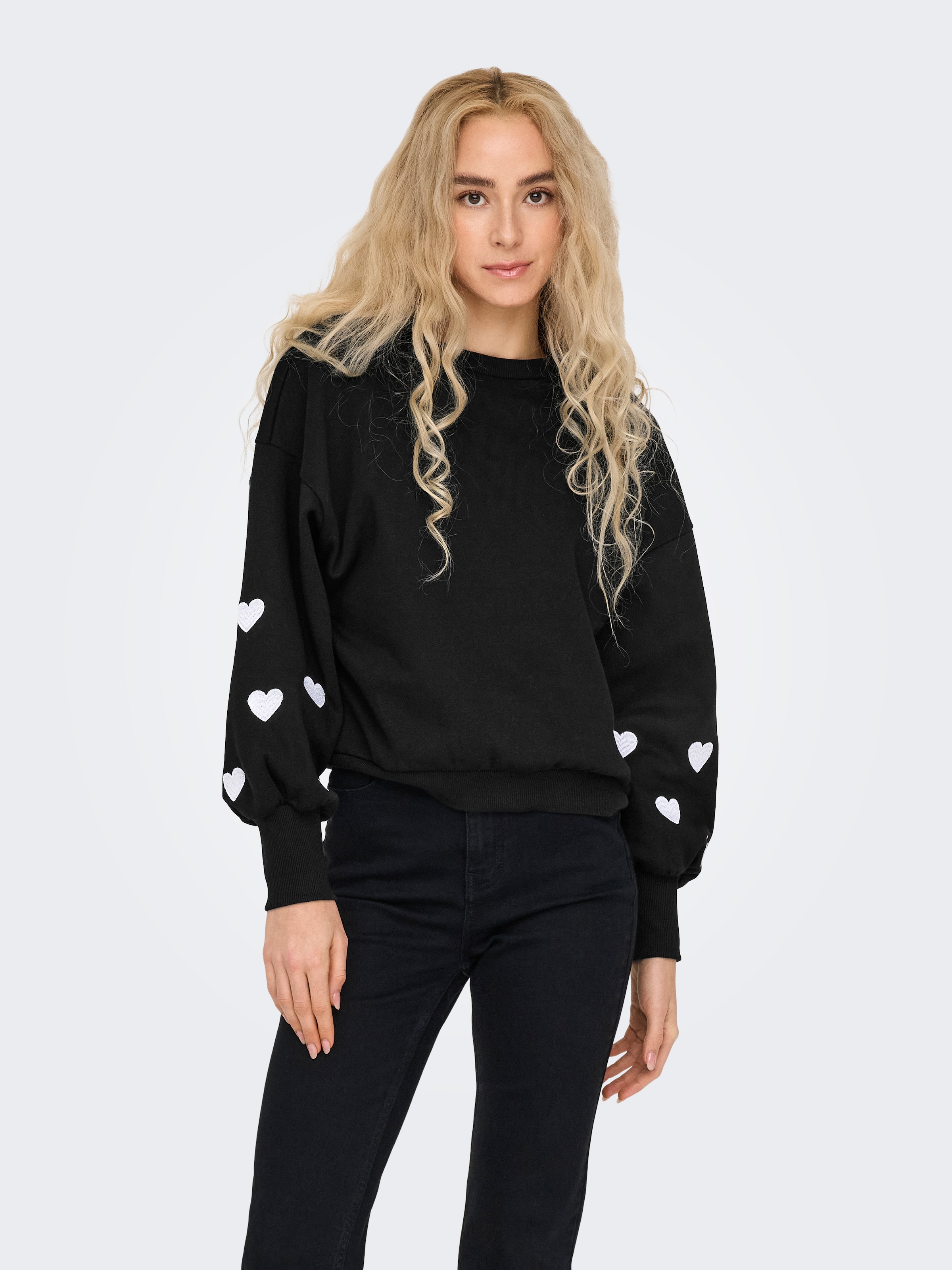 ONLY Sweatshirt »ONLBECCA L/S O-NECK SWT«, mit Stickerei