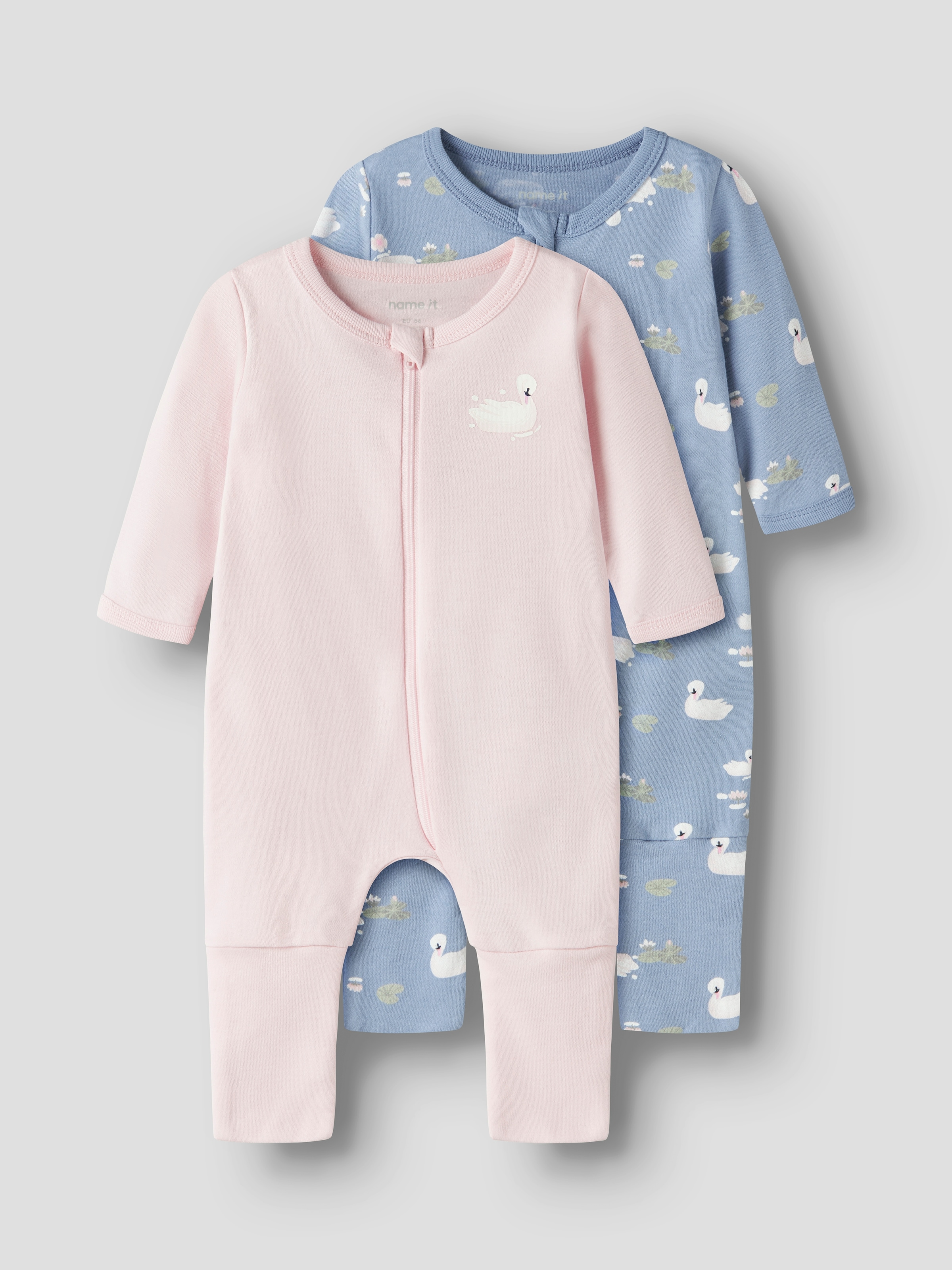 Name It Schlafanzug »NBFNIGHTSUIT 2P ZIP FF SWAN NOOS« Packung, 2 tlg.