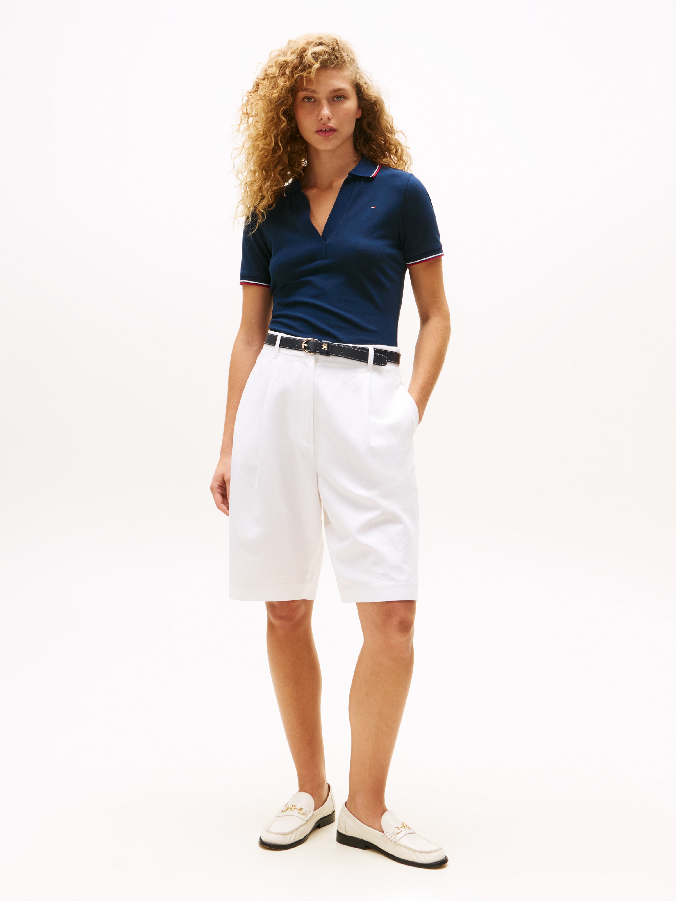 Tommy Hilfiger Poloshirt "1985 TIPPING SLIM OPEN SS POLO" günstig online kaufen