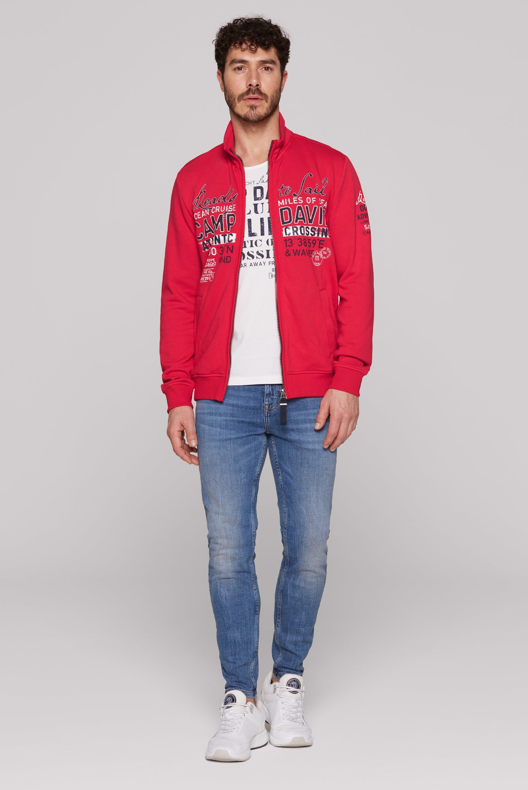 CAMP DAVID Sweatjacke, mit Stehkragen