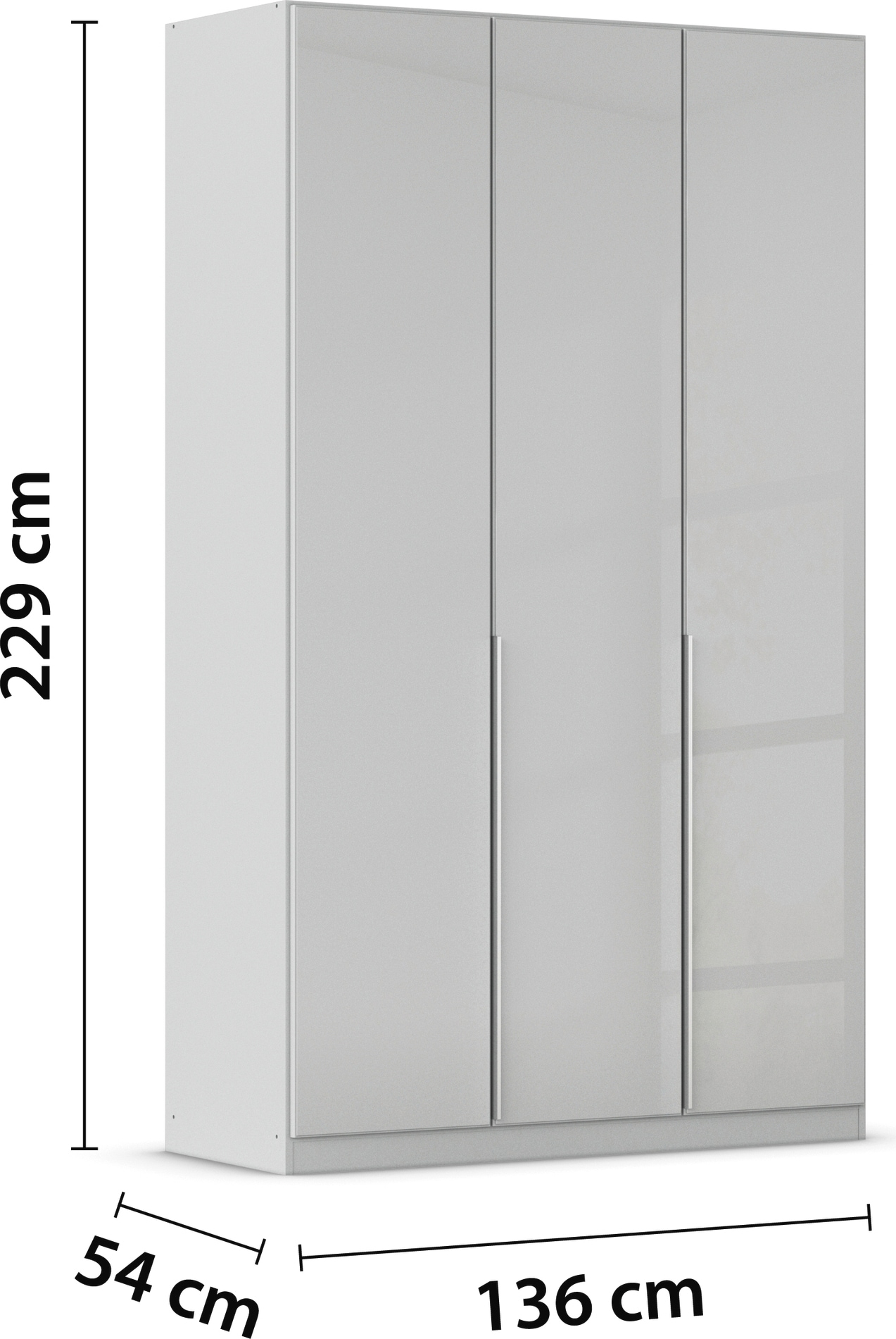 rauch Drehtürenschrank »Kleiderschrank Kleiderschränke Schrank Garderobe AGORDO mit Glasfront«, (in zwei Griff-Farben), durchdachte Innenausstattung, in 6 Breiten und 2 Höhen MADE IN GERMANY