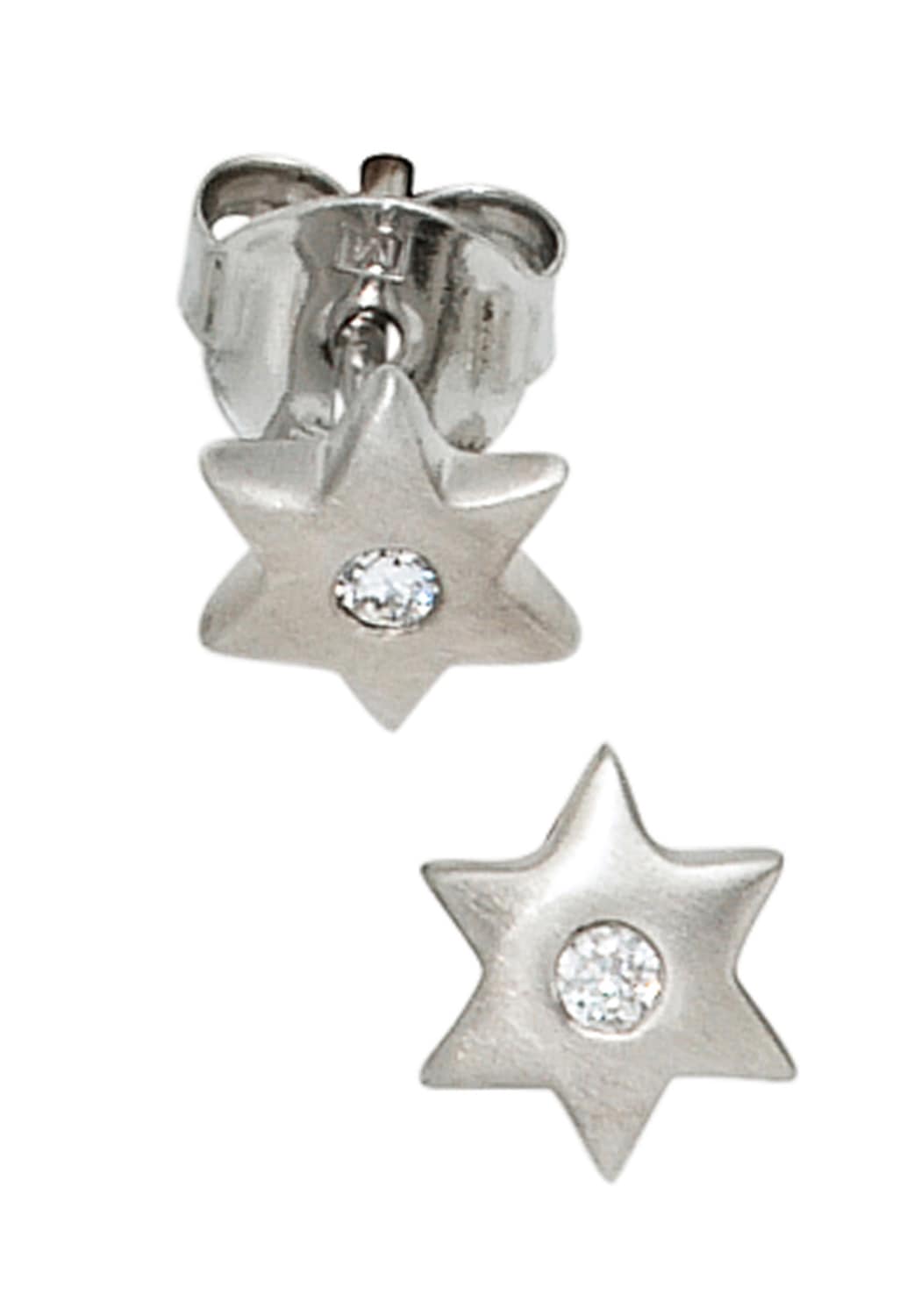 wird zum niedrigsten Preis verkauft! JOBO Paar Ohrstecker »Stern-Ohrringe mit kaufen Silber 925 BAUR Zirkonia«, 