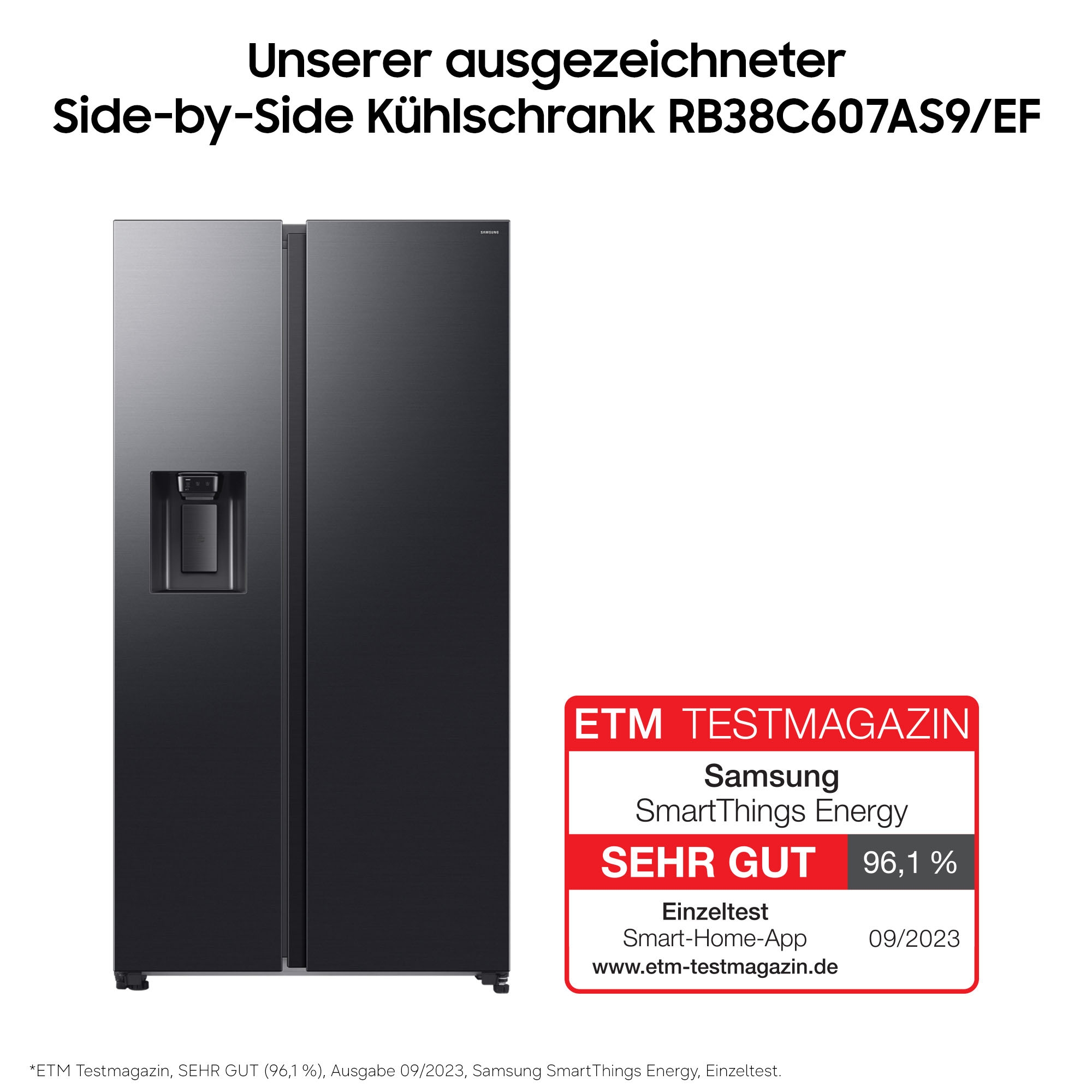 Samsung Side-by-Side RS70F »RS70F66KBFEF« 178 cm hoch 91,2 cm breit Eis- und Wasserspender, Al Energy Mode, No Frost+