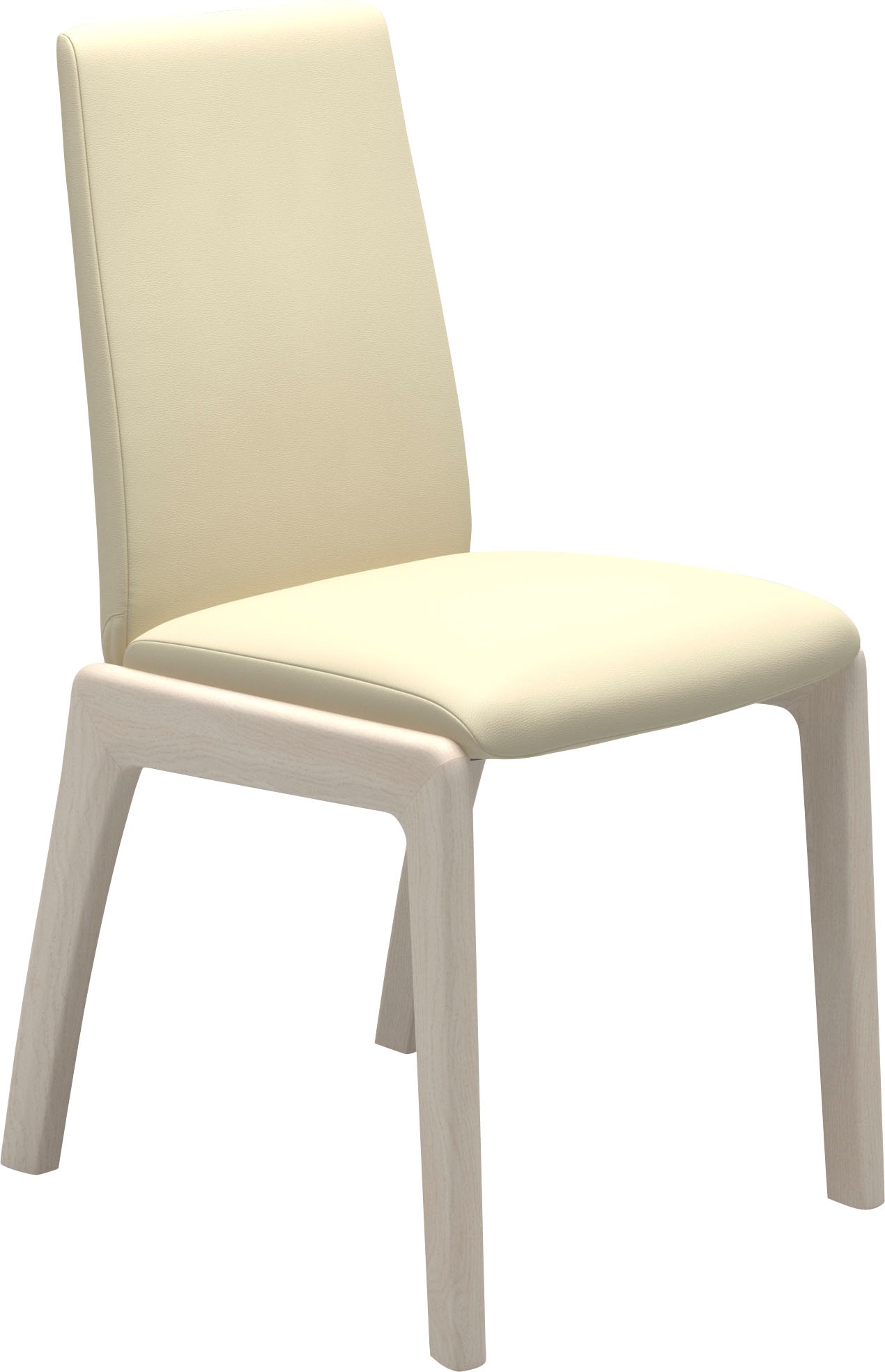 Polsterstuhl STRESSLESS "Laurel", beige (vanilla paloma, eiche gekalkt), B:57cm H:92cm T:59cm, Leder PALOMA: PALOMA ist ein durchgefärbtes Semianilin-Möbelleder mit natürlicher Narbung., Stühle, Polsterstuhl, Low Back, Größe M, mit abgerundeten Beinen in 