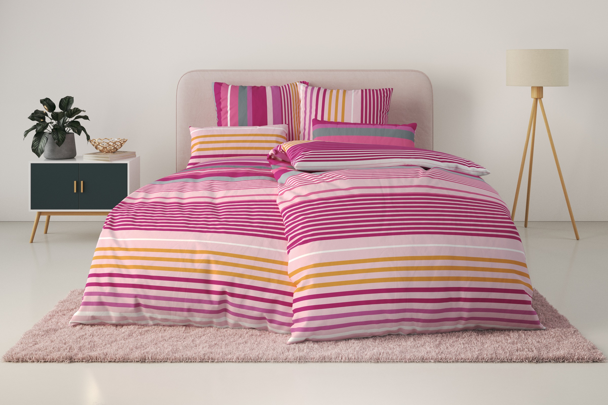 OTTO home "Elvea" 2 Stk. in Gr. 135x200 oder 155x220 cm, 100% Baumwolle, Streifen