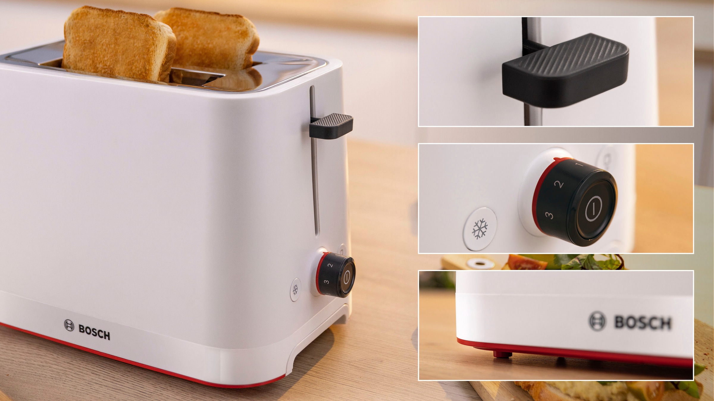 BOSCH Toaster »MyMoment TAT3M121«, 950 für | Scheiben, entnehmbarer Auftaufunktion, Brotzentrierung, Schlitze, W, 2 AutoOff Brötchenaufsatz, 2 BAUR